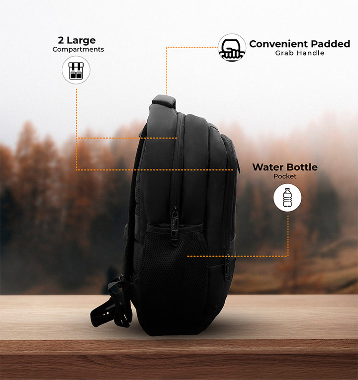 AvitaDomus USB Laptop Bag  (Black)