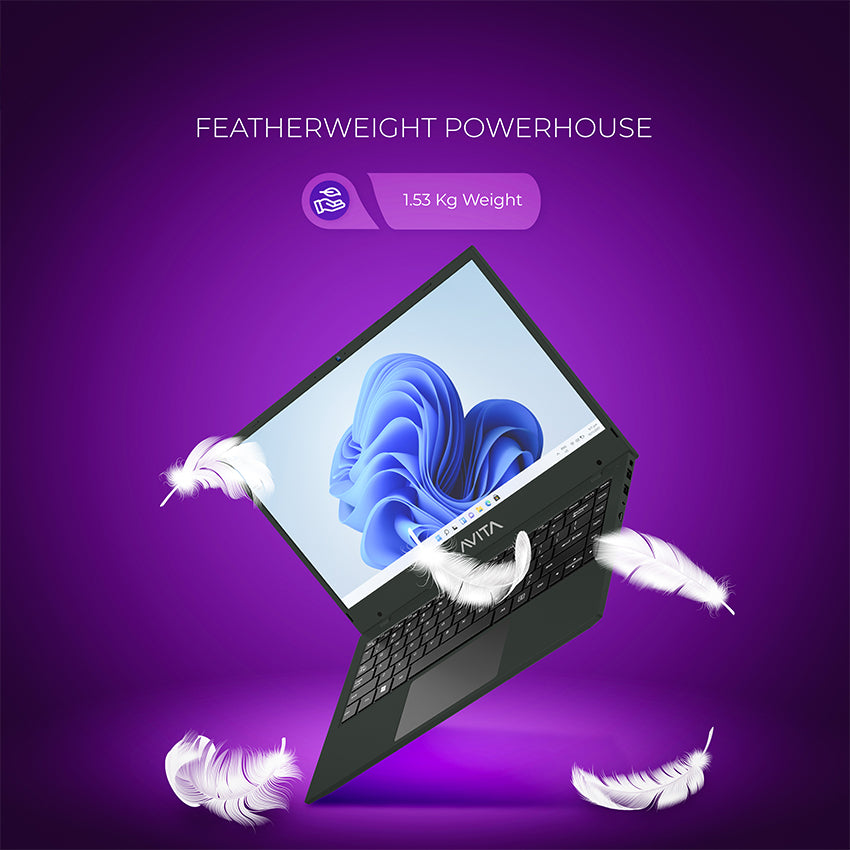 AVITA Liber E 12th Gen Intel core i5 Upto 4.40 GHz 8GB RAM 512GB SSD Expandable Upto 2TB  Windows 11 Home Thin & Light Black 1.84 Kg