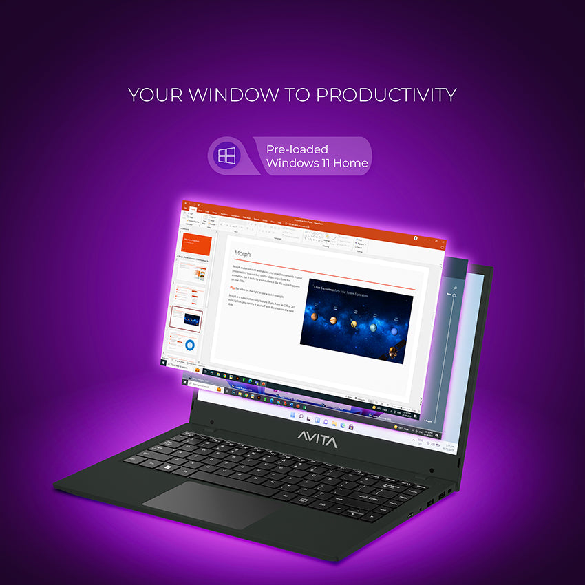 AVITA Liber E 12th Gen Intel core i5 Upto 4.40 GHz 8GB RAM 512GB SSD Expandable Upto 2TB  Windows 11 Home Thin & Light Black 1.84 Kg