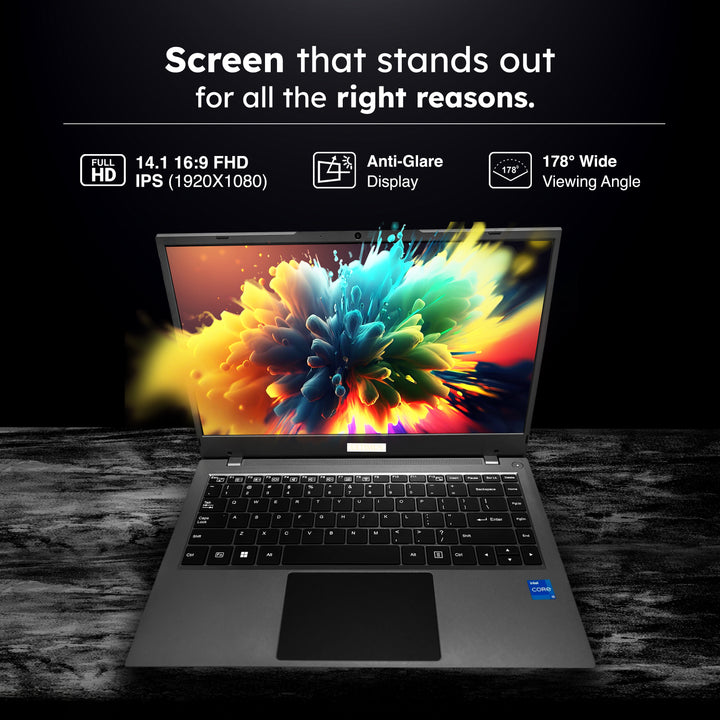 Ultimus APEX5 Laptop Intel core i5 12th Gen 1235U Laptop 8GB RAM 512GB SSD Expandable~1TB FHD MS Office 365 (Trial) Black