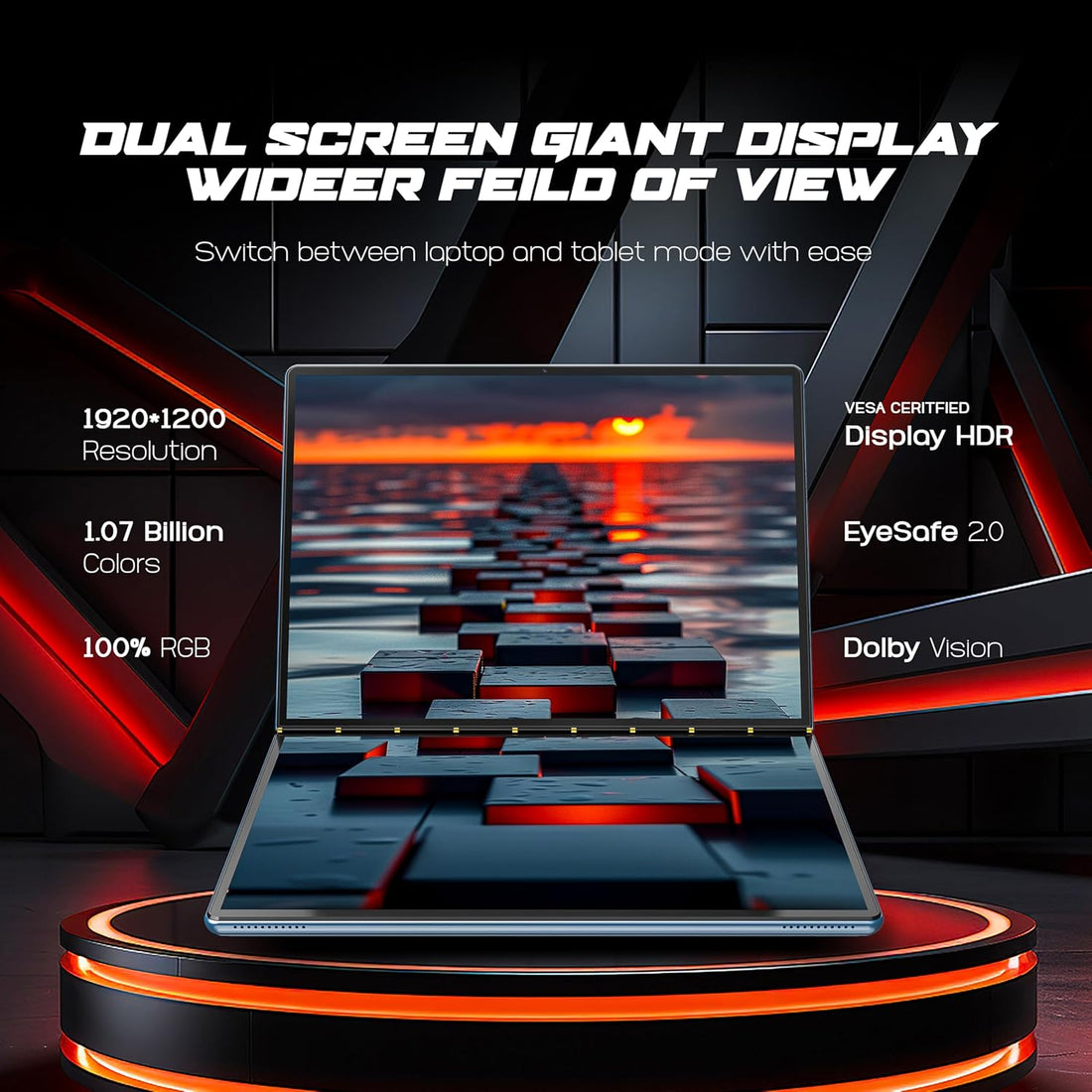 Ultimus APEX TwinX 2-in-1 Touchscreen Laptop 8 GB RAM 256 GB SSD Intel® Core™ i3-1215U, 27.8 cm x2 FHD Display, Win 11, Wi-Fi 6, Bluetooth 5.2, USB 3.2 Type-C 1.2Kg Silver