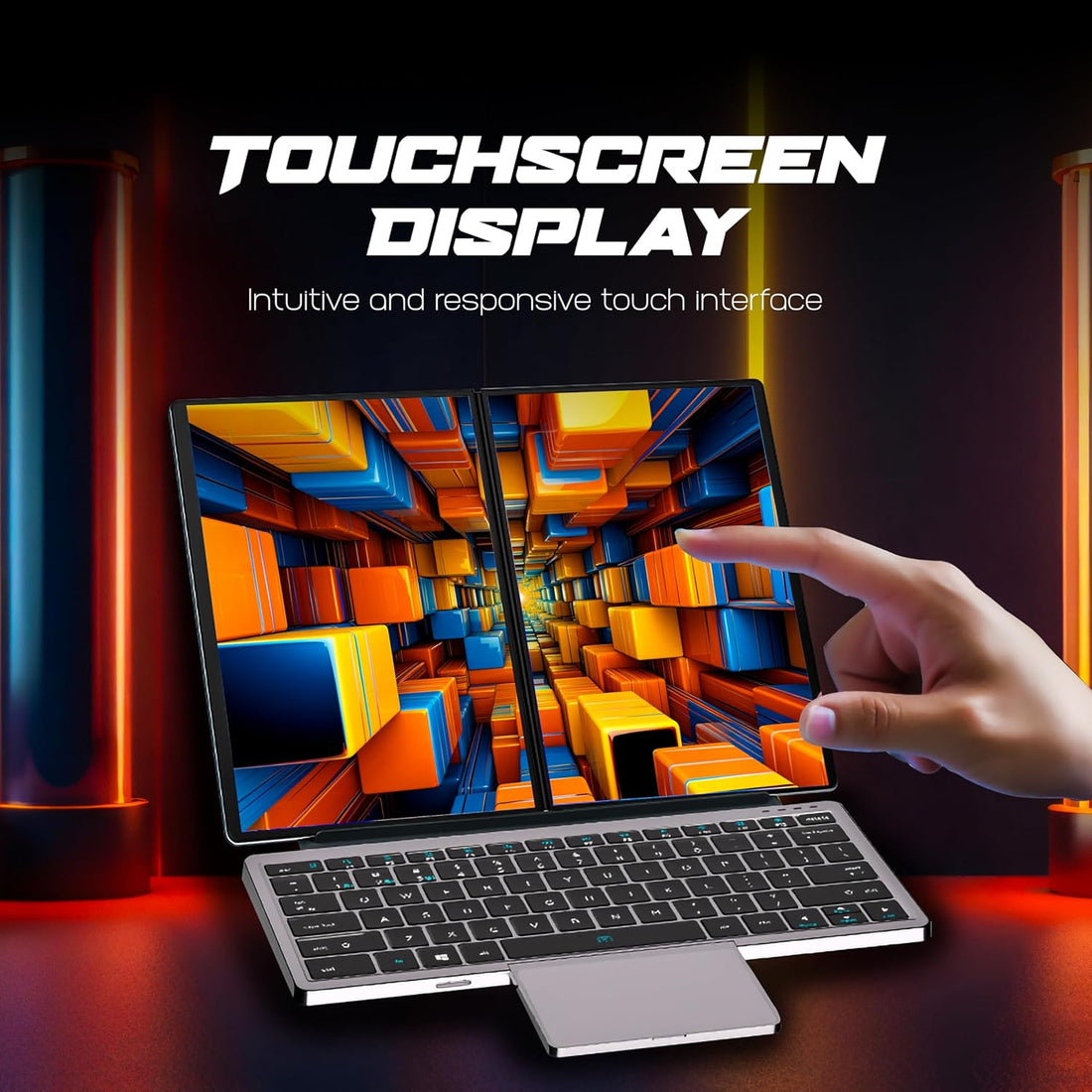 Ultimus APEX TwinX 2-in-1 Touchscreen Laptop 8 GB RAM 256 GB SSD Intel® Core™ i3-1215U, 27.8 cm x2 FHD Display, Win 11, Wi-Fi 6, Bluetooth 5.2, USB 3.2 Type-C 1.2Kg Silver