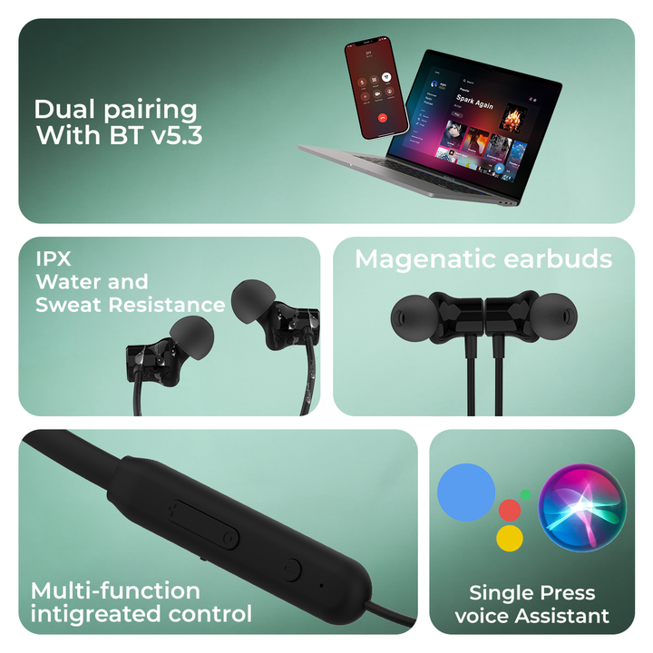 ULTIMUS Blaze 2 Bluetooth Wireless in Ear Earphones with Mic