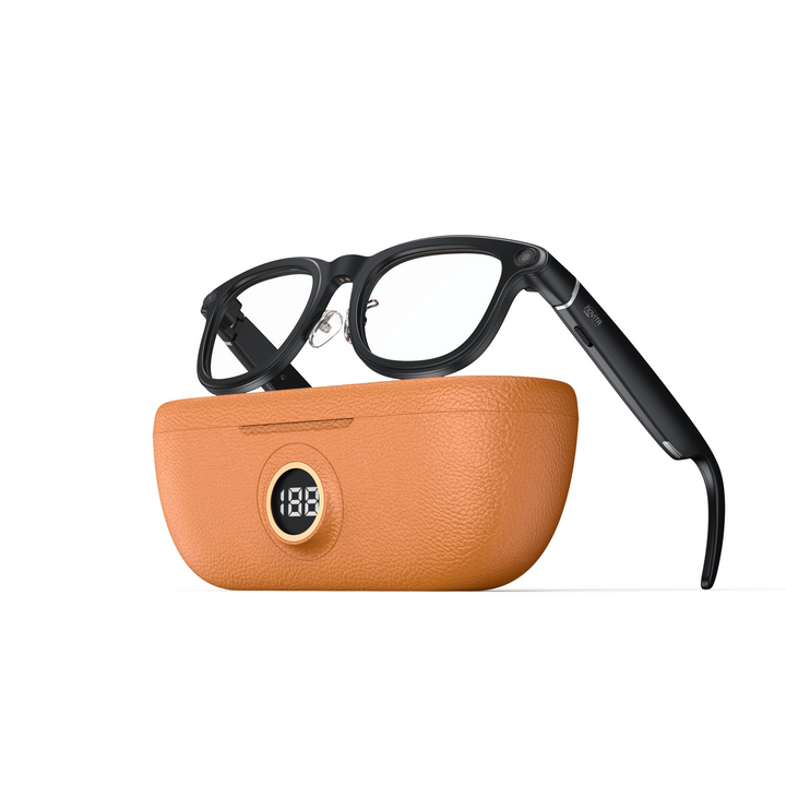 Novita Smart AI Polarised Glasses 8MP Sony Camera Video Recording, Charging Case (Black)