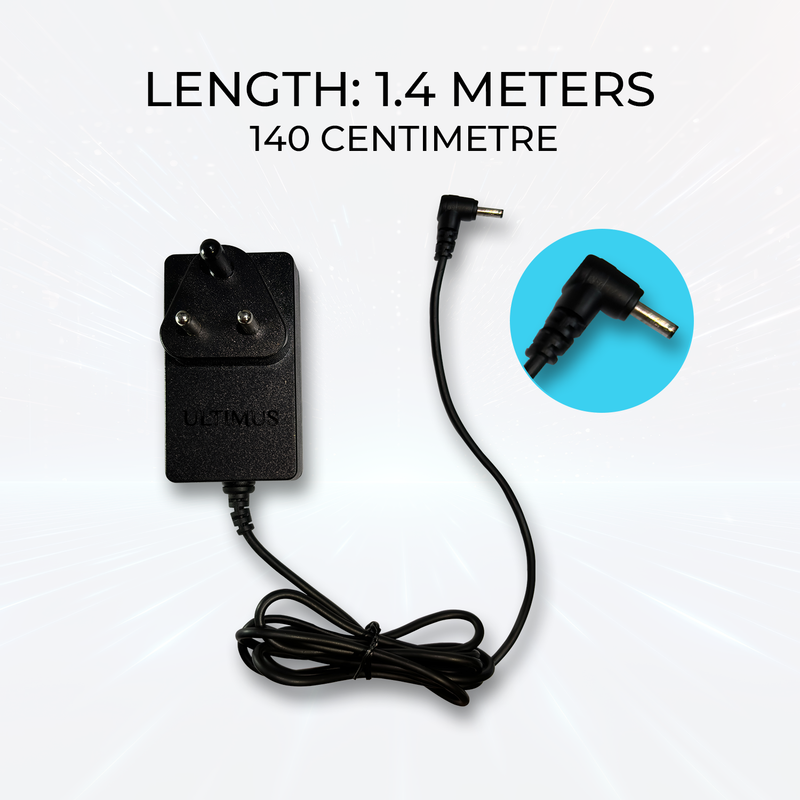 ULTIMUS Laptop Charging Adaptor Output: DC 12V - 2Amp Input AC :100-240V-0.9A 50/60Hz 12 W Adapter  (Power Cord Included)