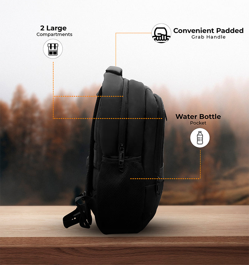 AvitaDomus USB Laptop Bag  (Black)