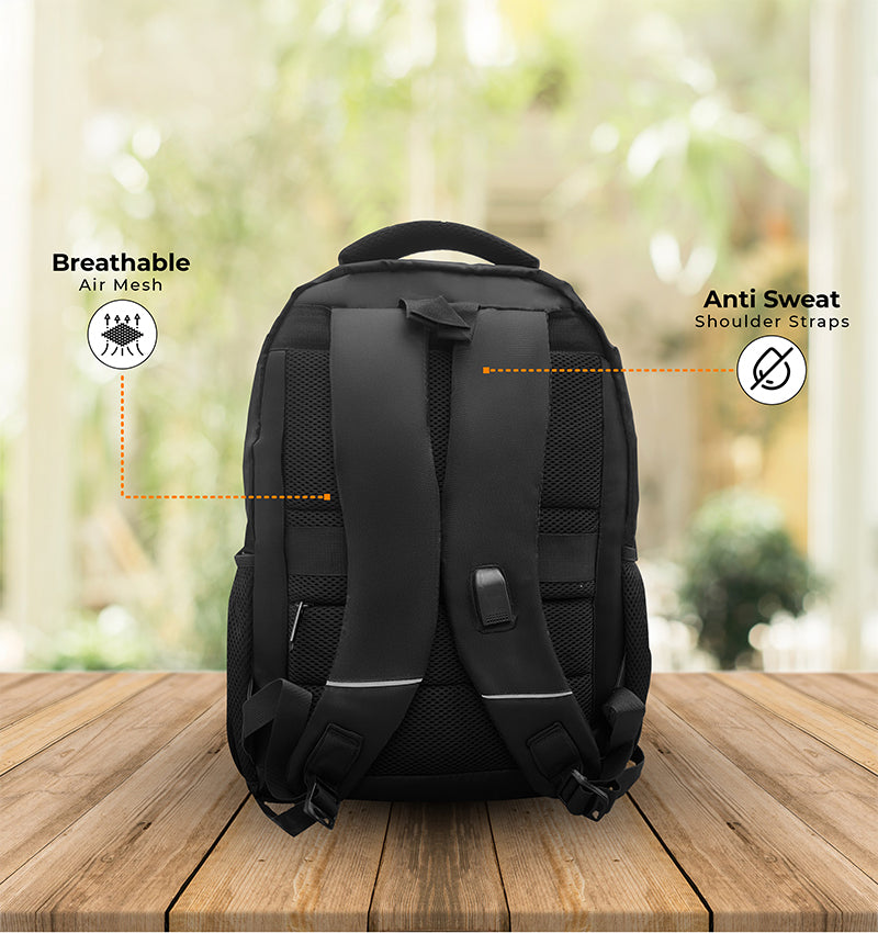 AvitaDomus USB Laptop Bag  (Black)