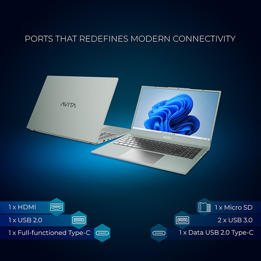 AVITA Liber E 12th Gen Intel core i3 Upto 4.40 GHz 8GB RAM 512GB SSD Expandable Upto 2TB  Windows 11 Home Thin & Light Silver 1.84 Kg