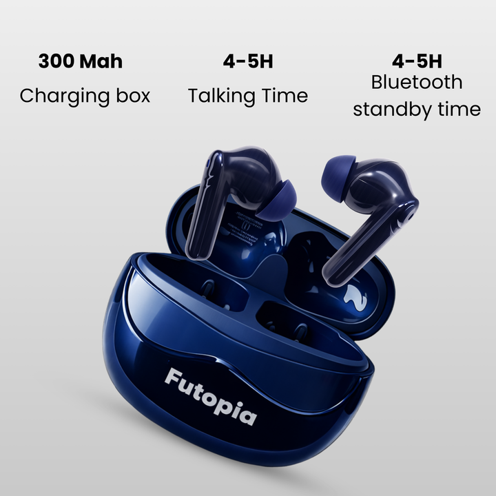 Futopia Wireless Earpods with Charging Case | Bluetooth 5.4 Earbuds, HD Sound, Deep Bass, Type-C Fast Charging & 4-5H Playtime