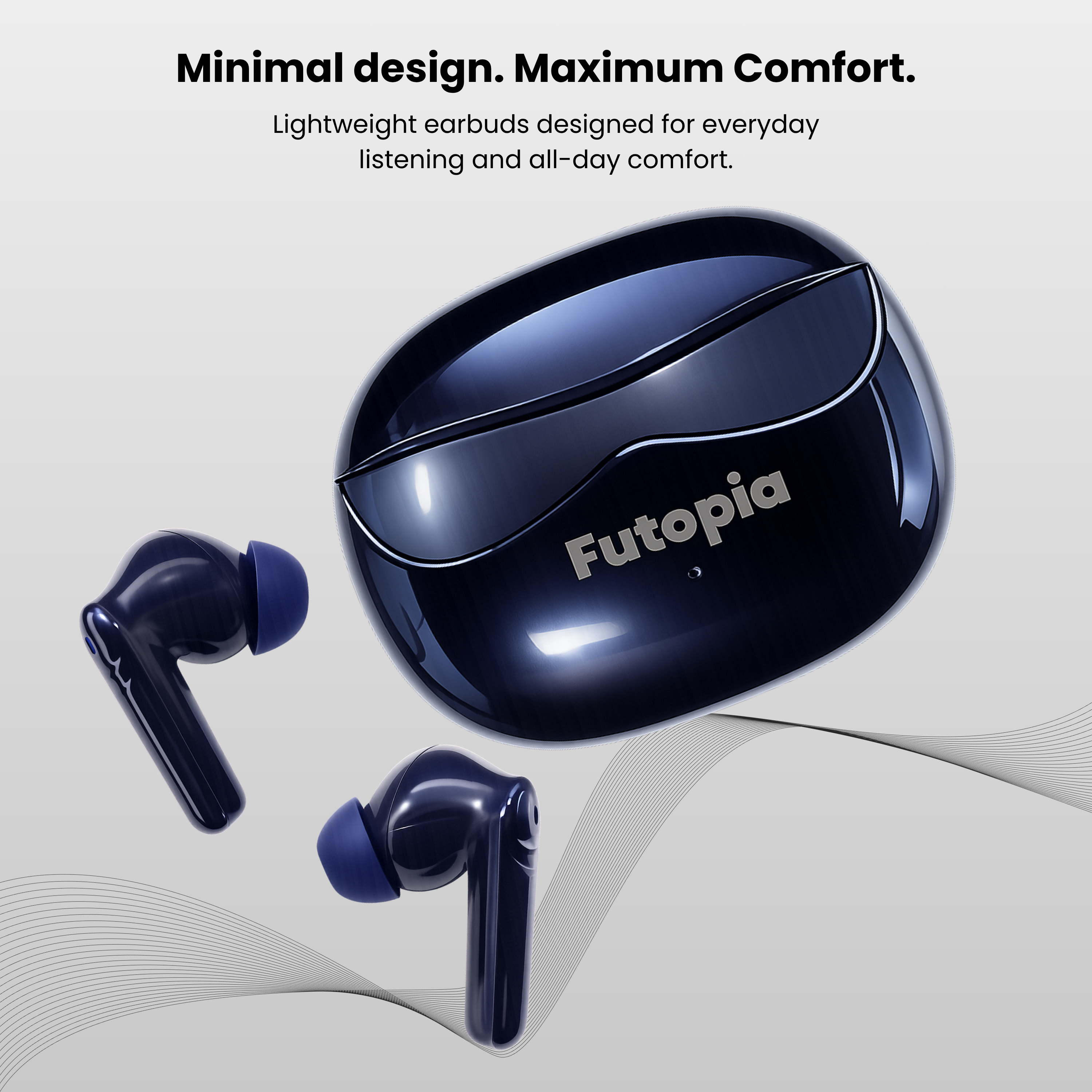 Futopia Wireless Earpods with Charging Case | Bluetooth 5.4 Earbuds, HD Sound, Deep Bass, Type-C Fast Charging & 4-5H Playtime