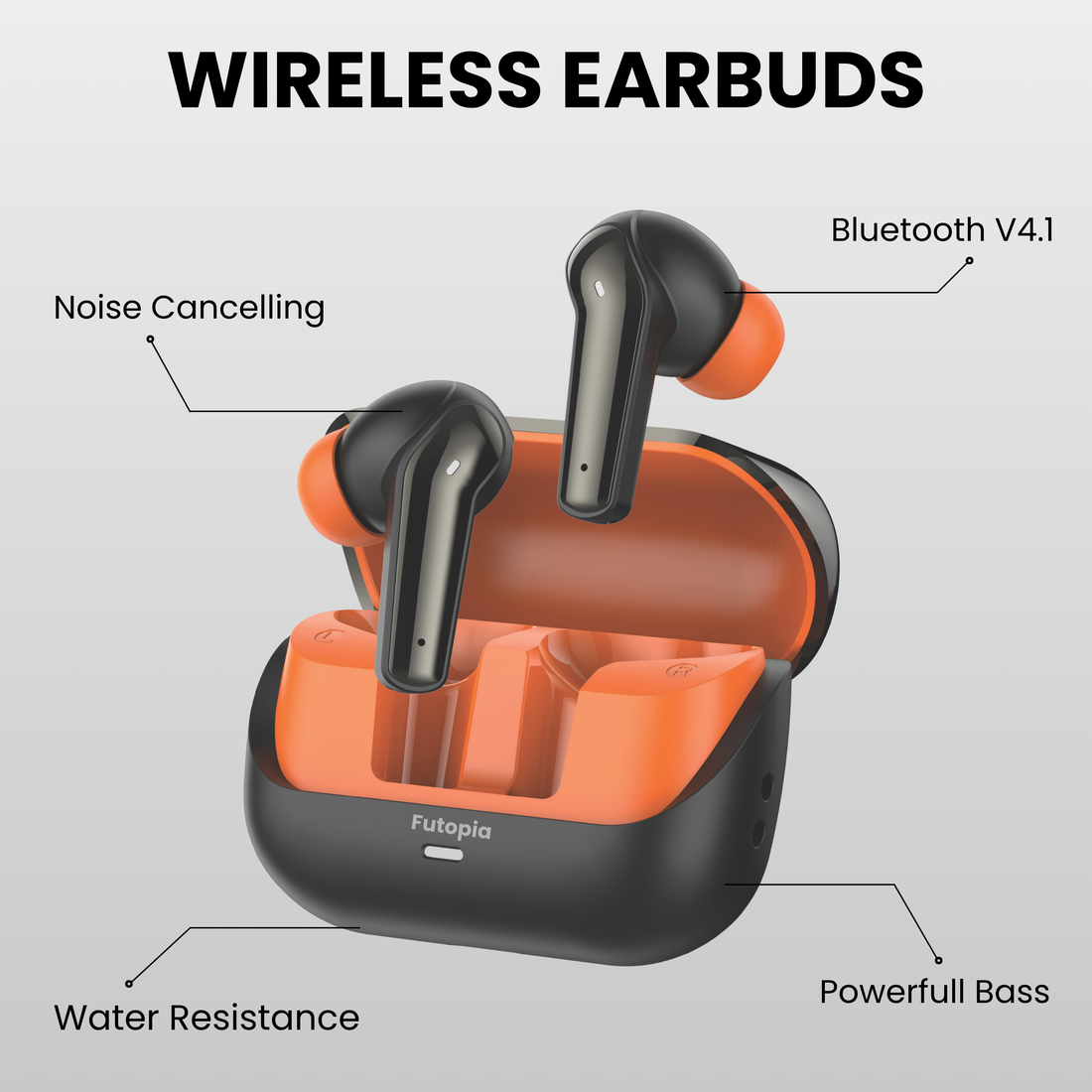 FUTOPIA Blast Pods True Wireless Earbuds with Bluetooth 5.4 | 13mm Dynamic Drivers | 300mAh Charging Case | Deep Bass Stereo Sound | Touch Controls | Type-C Fast Charging