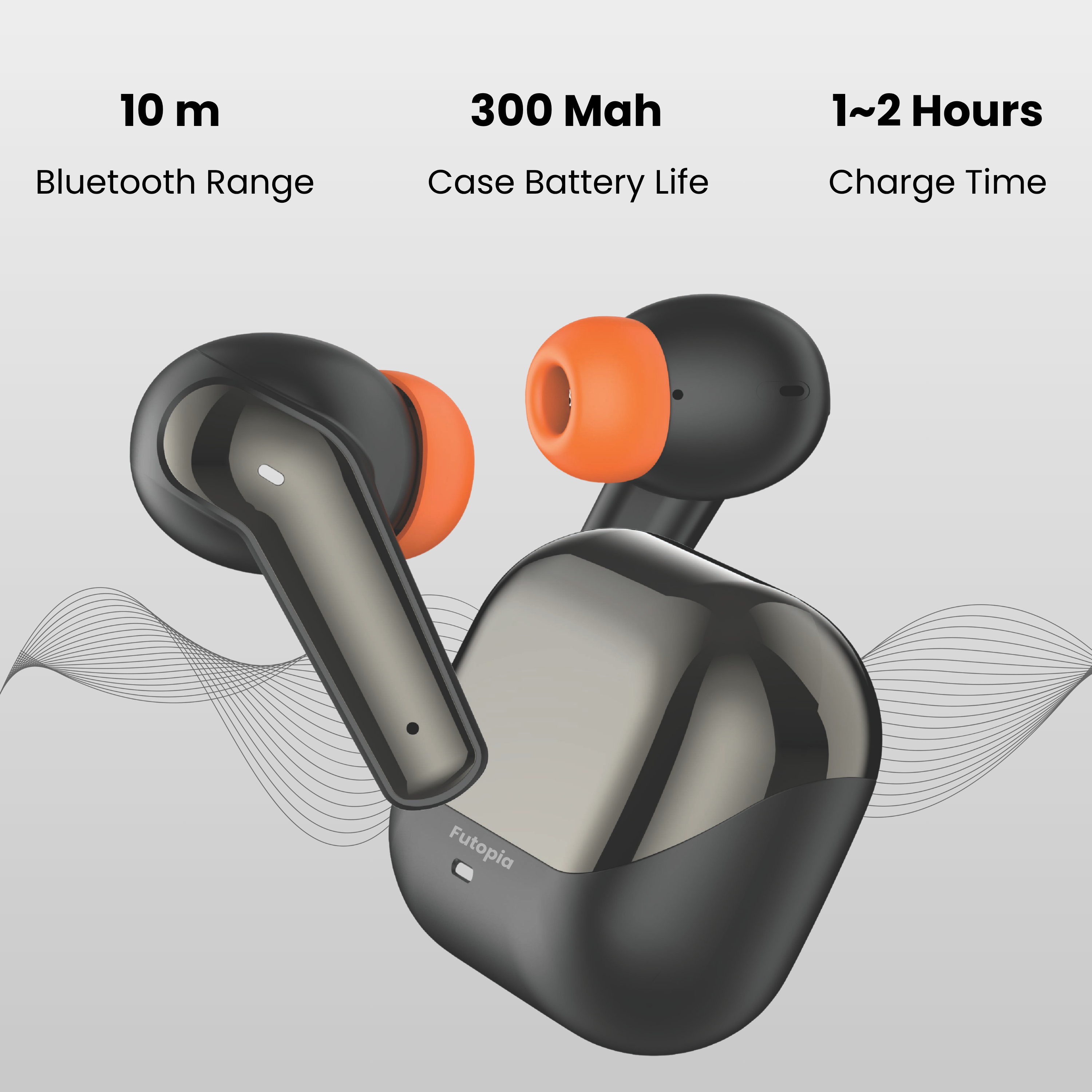 FUTOPIA Blast Pods True Wireless Earbuds with Bluetooth 5.4 | 13mm Dynamic Drivers | 300mAh Charging Case | Deep Bass Stereo Sound | Touch Controls | Type-C Fast Charging