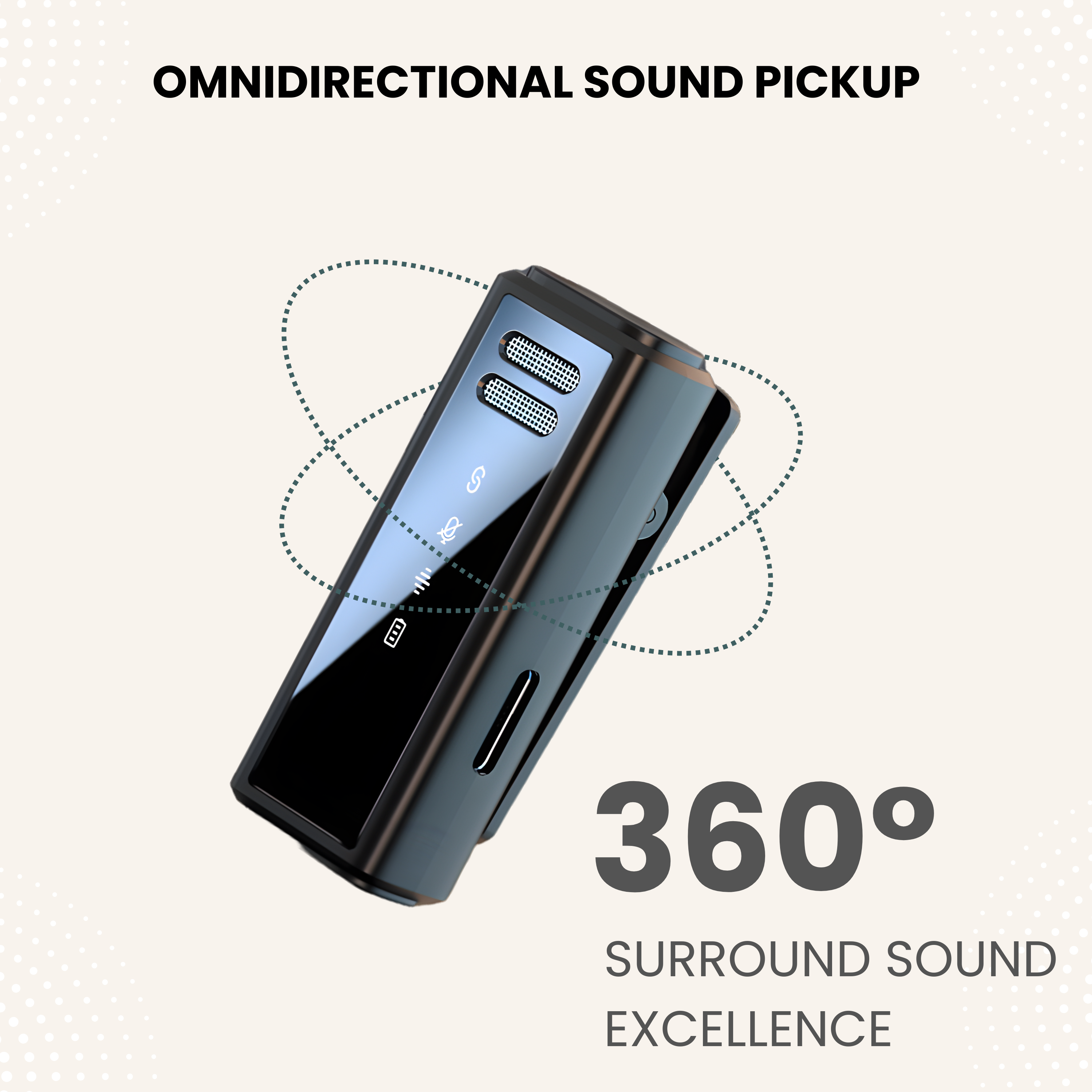 Wireless Lavalier Microphone with AI Noise Reduction, Auto Pairing, Rechargeable Charging Case for Recording & Streaming