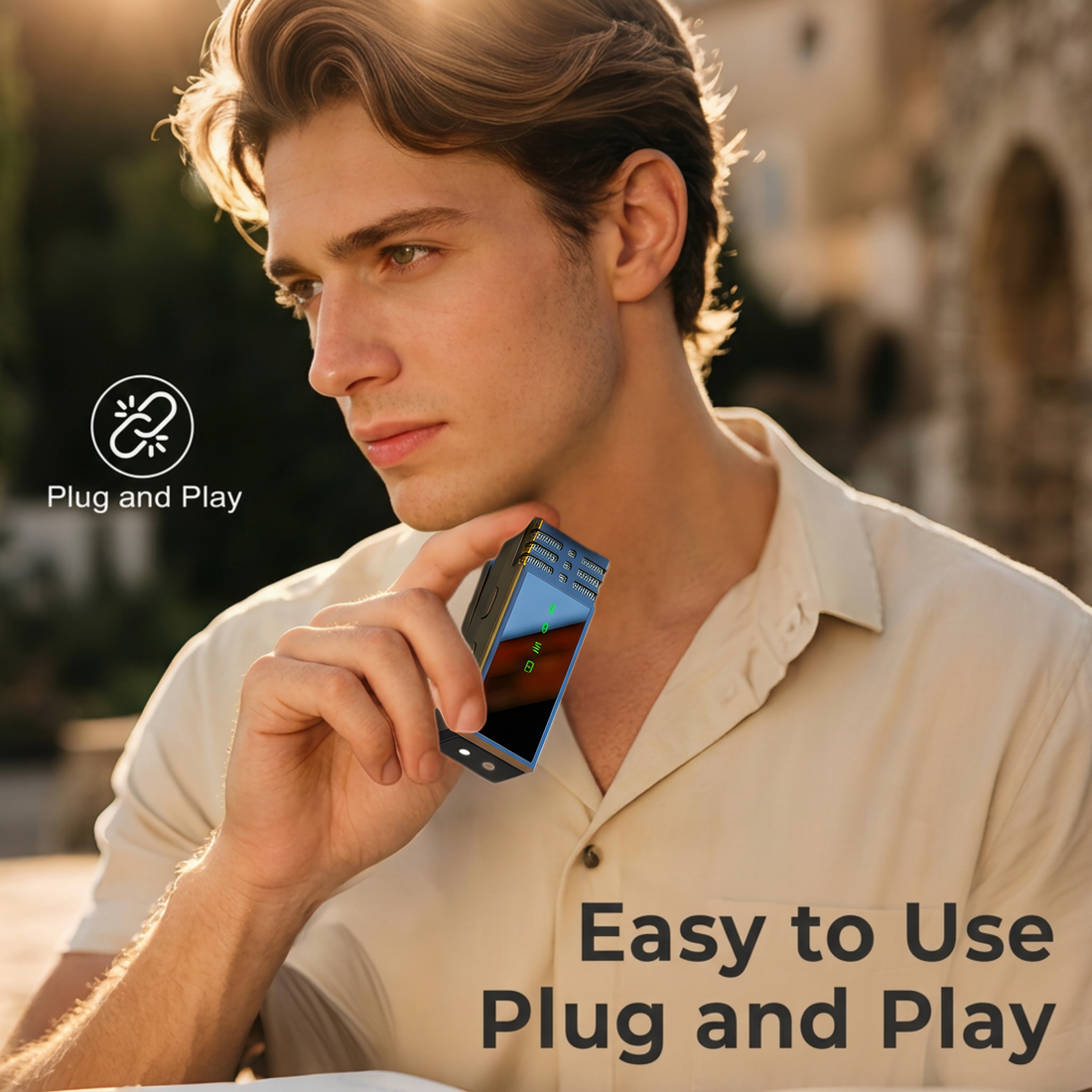 Futopia Loop OWS Wireless Bluetooth Earbuds 5.4, Open Ear Design, 10mm Copper Speaker, 300mAh Charging Case, Type-C Fast Charging, HD Sound, Built-in Mic, BT Name Change