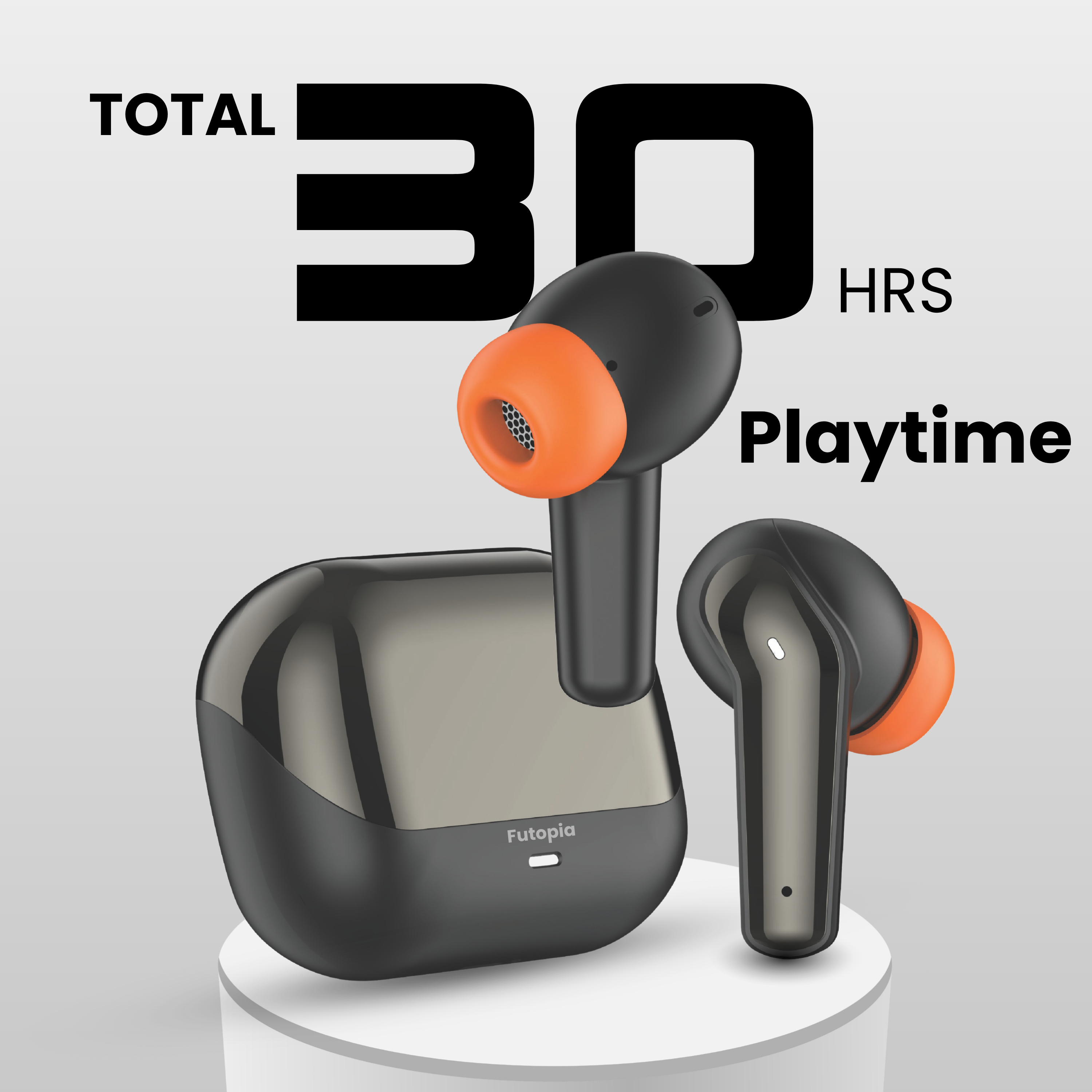 FUTOPIA Blast Pods True Wireless Earbuds with Bluetooth 5.4 | 13mm Dynamic Drivers | 300mAh Charging Case | Deep Bass Stereo Sound | Touch Controls | Type-C Fast Charging