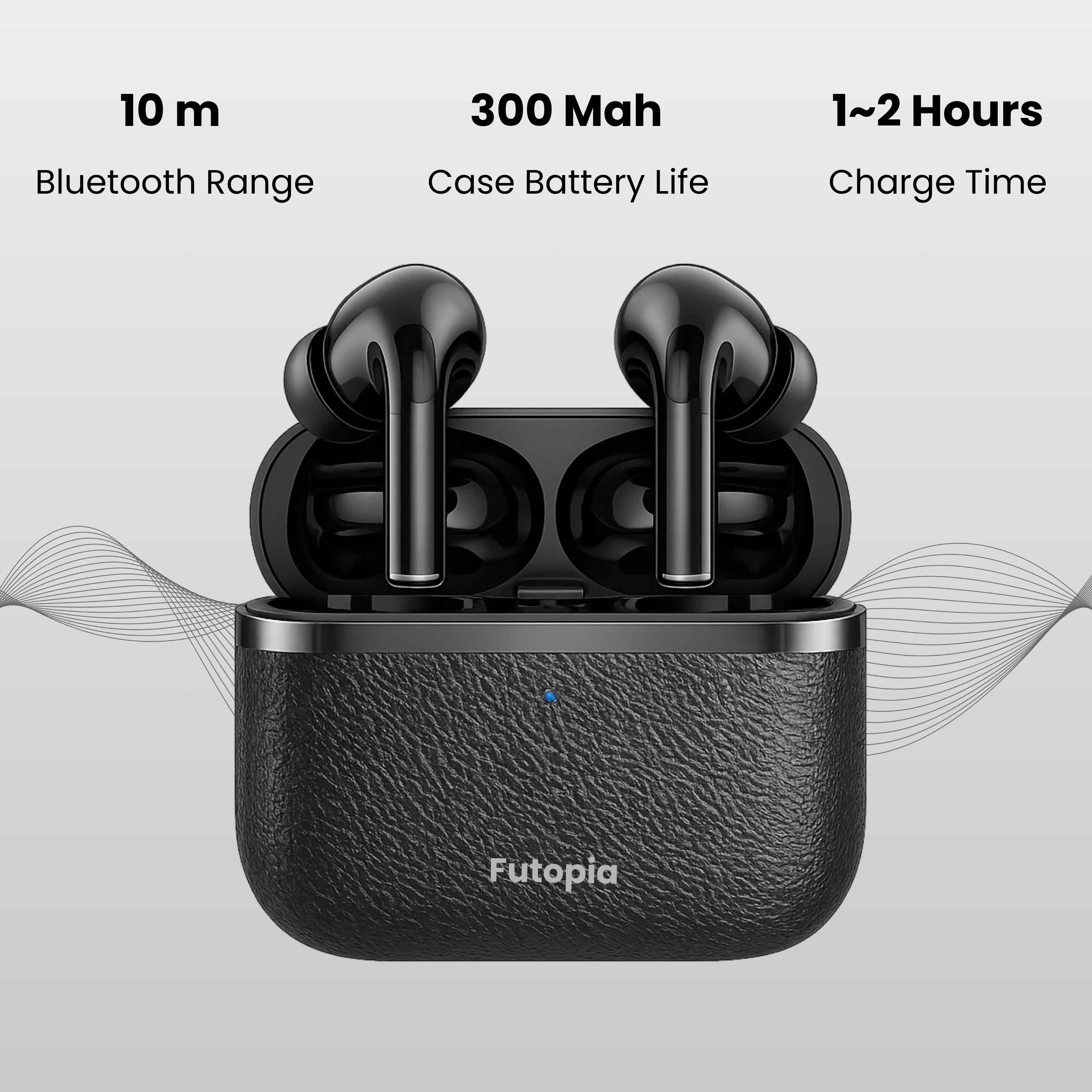 FUTOPIA SBB302 Bluetooth 5.4 TWS Earbuds with 13mm Drivers, Deep Bass, 300mAh Charging Case & Type-C Fast Charging