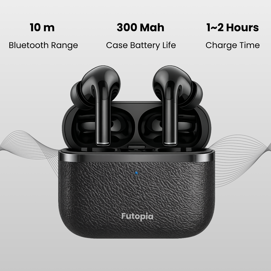 FUTOPIA SBB302 Bluetooth 5.4 TWS Earbuds with 13mm Drivers, Deep Bass, 300mAh Charging Case & Type-C Fast Charging