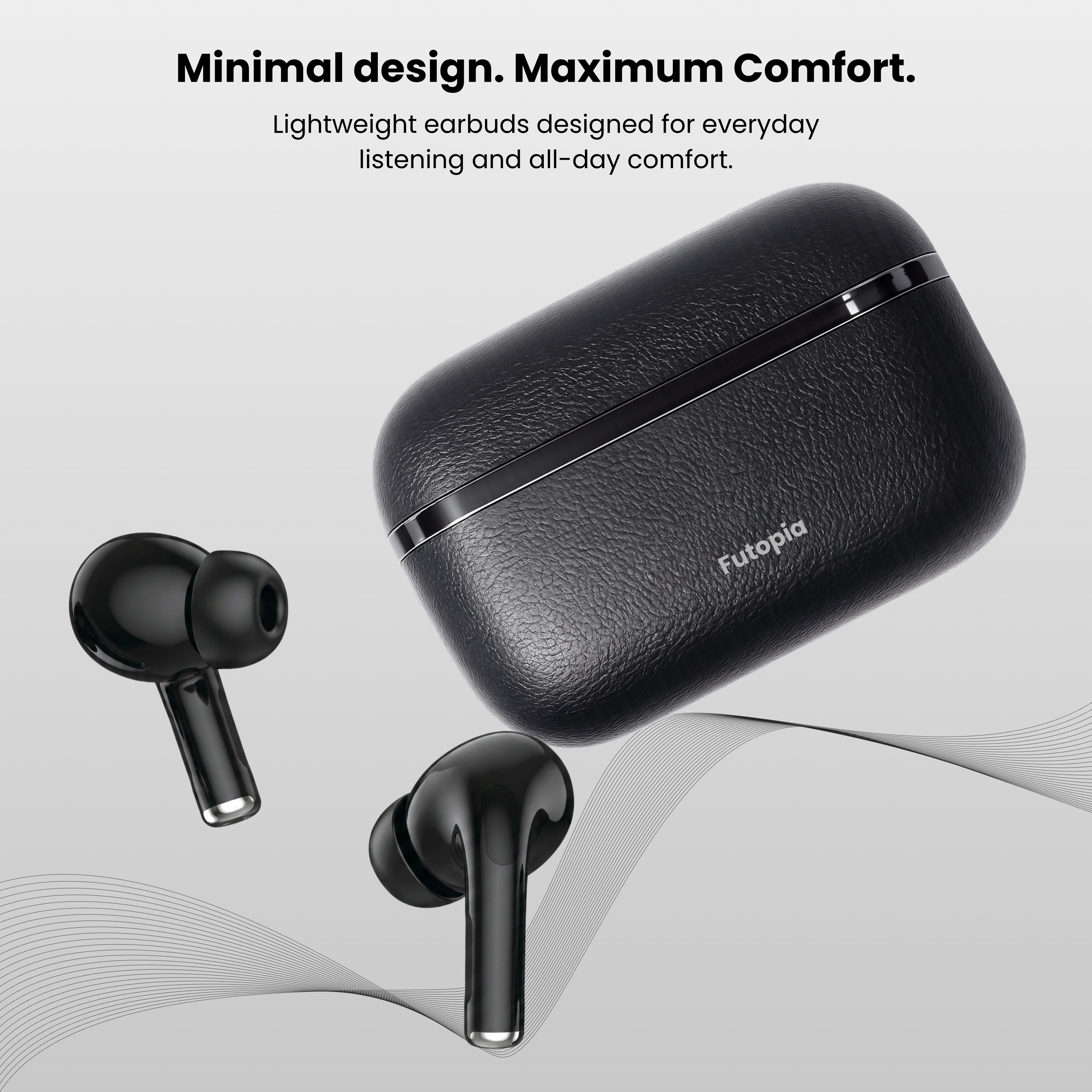FUTOPIA SBB302 Bluetooth 5.4 TWS Earbuds with 13mm Drivers, Deep Bass, 300mAh Charging Case & Type-C Fast Charging