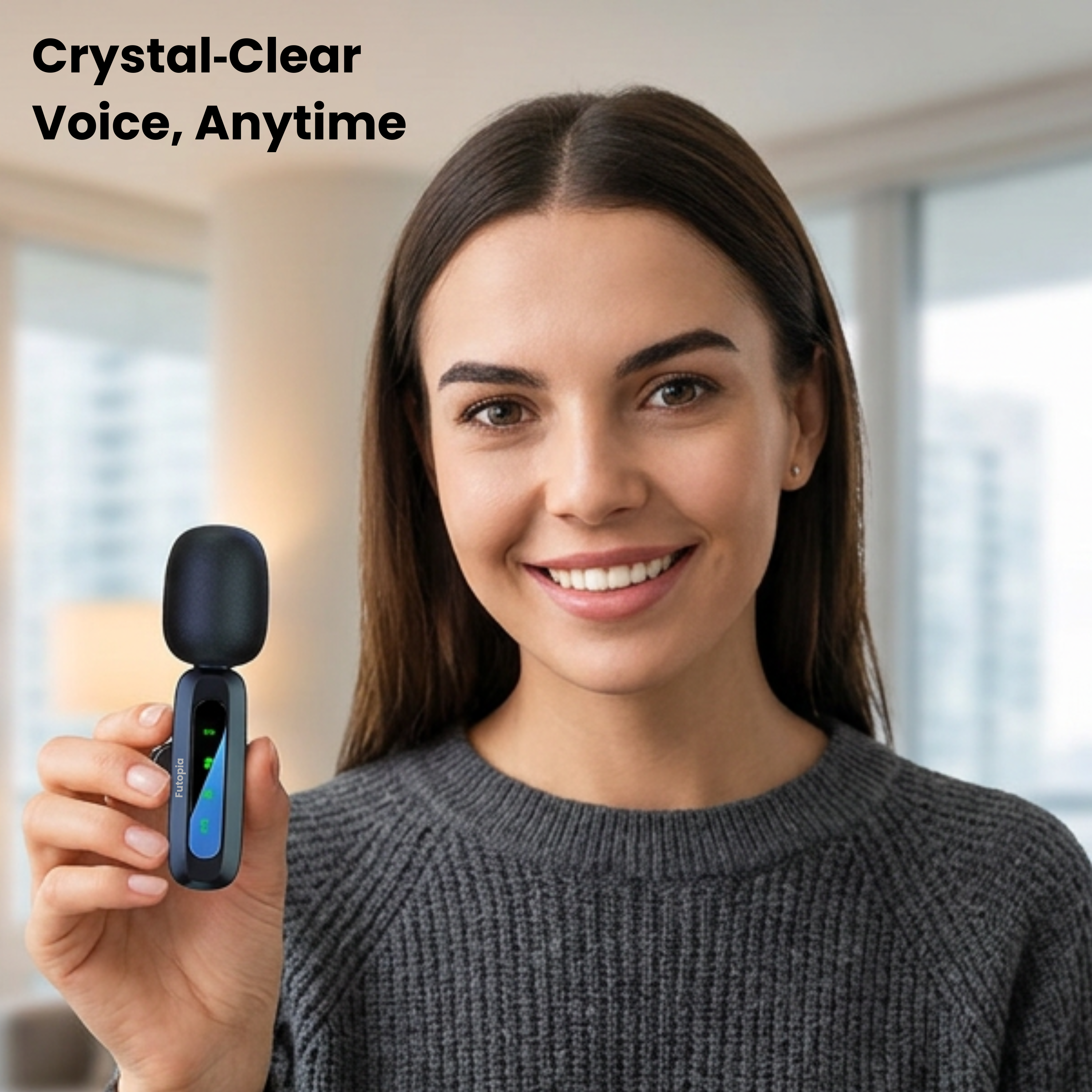 Futopia Wireless Lavalier Microphone, Plug & Play Clip-On Mic with Receiver, AI Noise Cancellation, 6H Battery Backup, USB-C Compatible for YouTube, Vlogging, Interview & Live Streaming