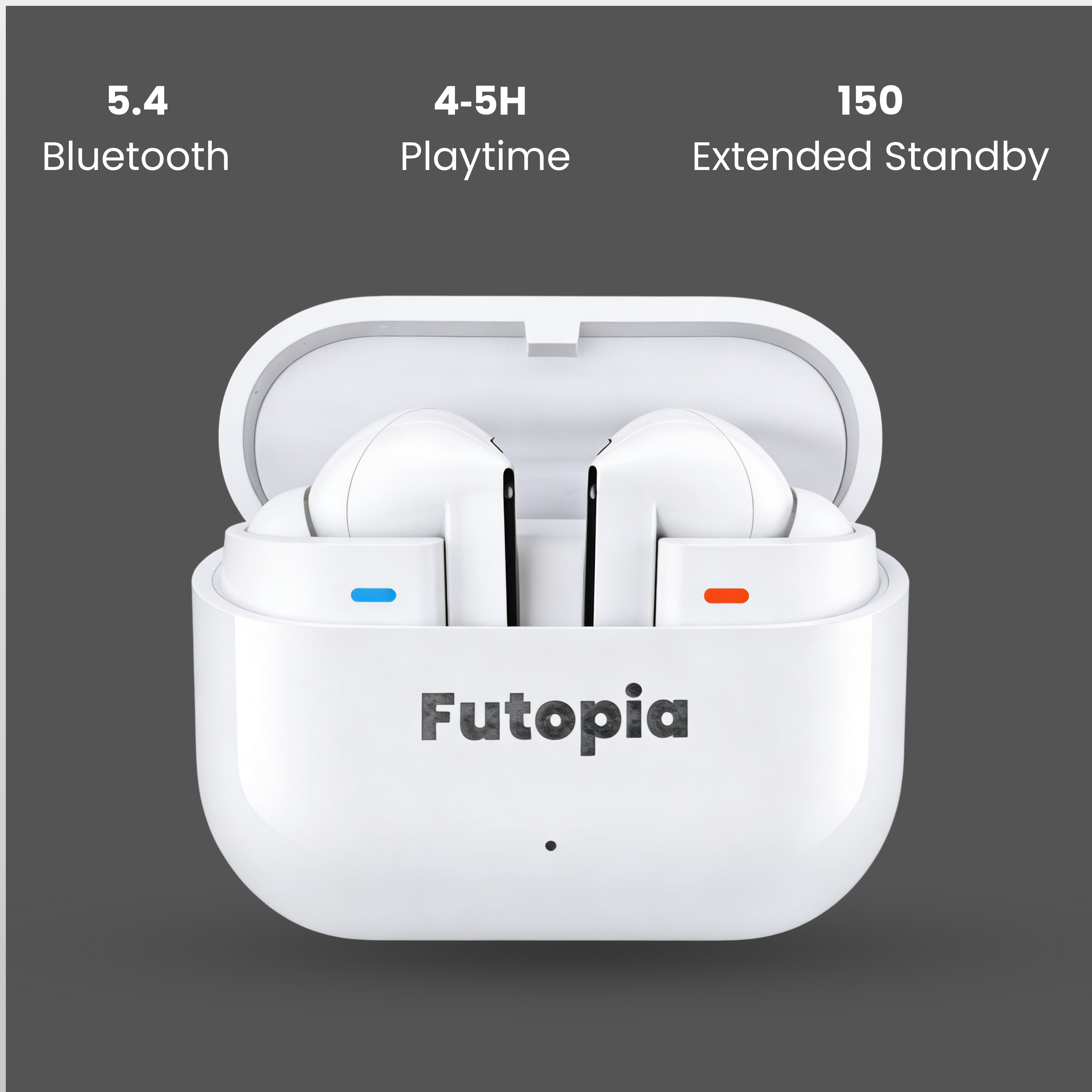 Futopia Wireless Earpods with Magnetic On/Off | Bluetooth 5.4 Earbuds, 13mm Drivers, Type-C Fast Charging, HD Sound & 4-5H Playtime (FGTWSBUDS3PRO)