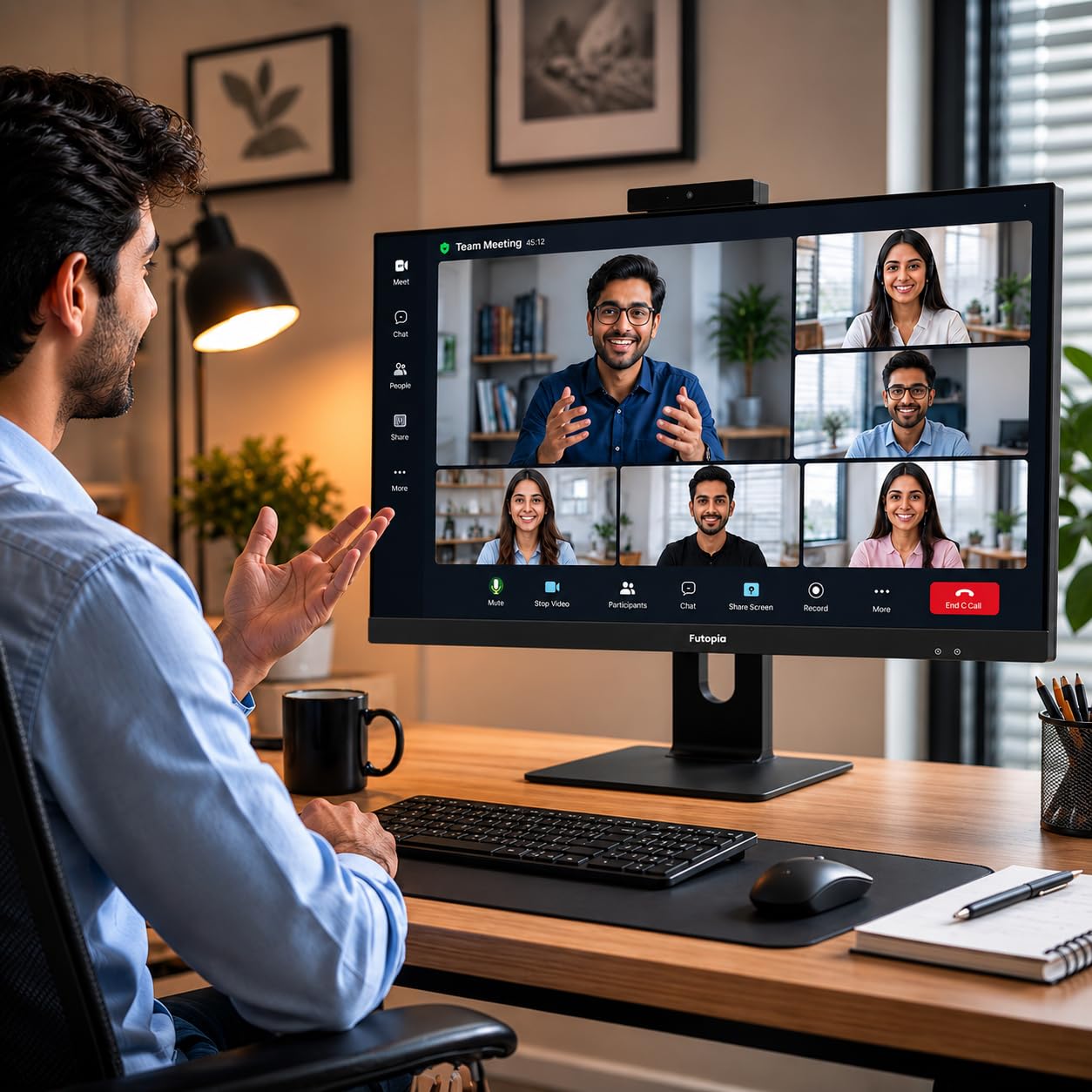 FUTOPIA A111261 All-in-One Desktop PC | Intel Core i3-14100 | 23.8" Full HD IPS Display | 8GB DDR4 RAM | 256GB NVMe SSD | Windows 11 Pro | WiFi 6 | Webcam & Mic