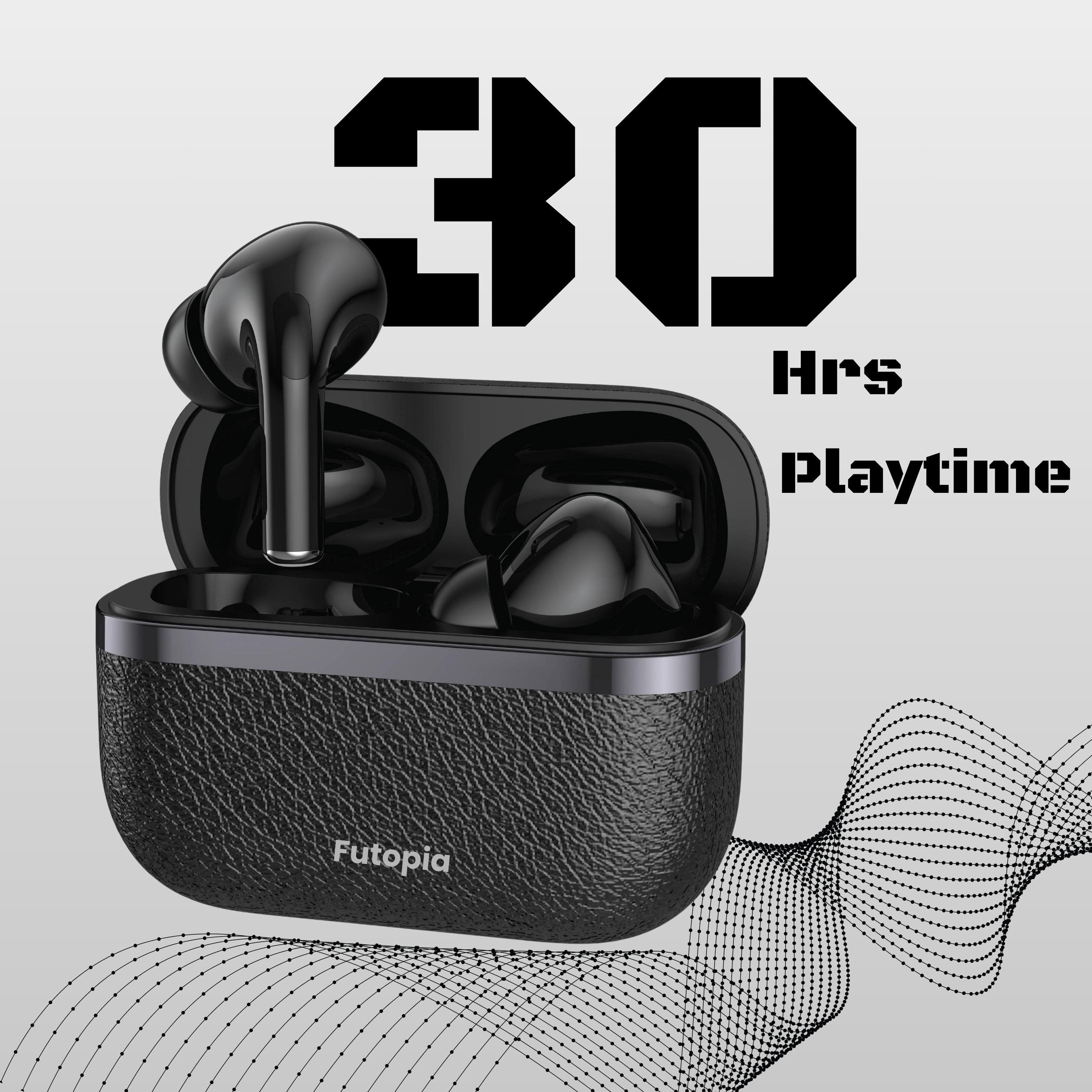 FUTOPIA SBB302 Bluetooth 5.4 TWS Earbuds with 13mm Drivers, Deep Bass, 300mAh Charging Case & Type-C Fast Charging