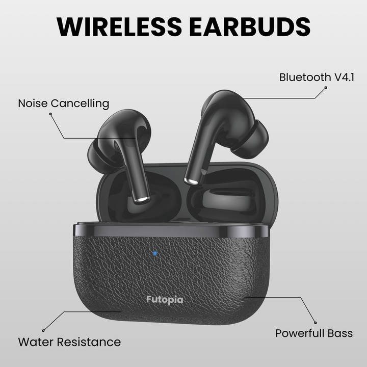 FUTOPIA SBB302 Bluetooth 5.4 TWS Earbuds with 13mm Drivers, Deep Bass, 300mAh Charging Case & Type-C Fast Charging