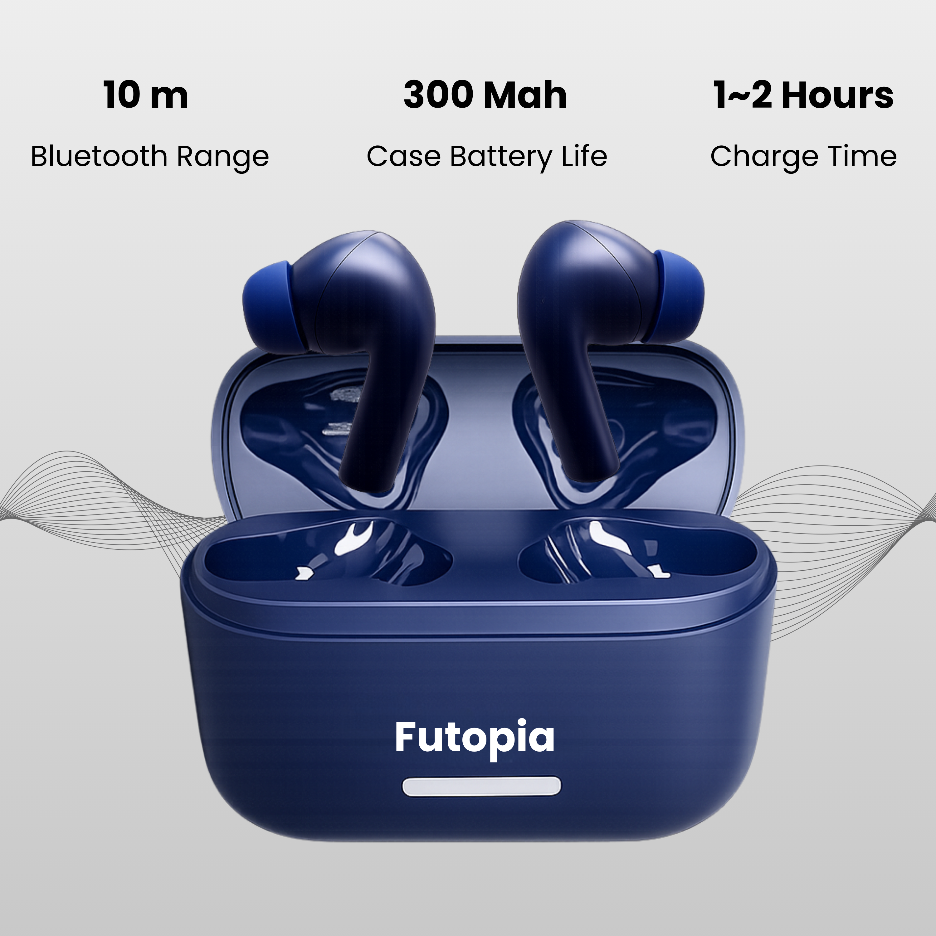 Futopia ANC Wireless Earpods with Charging Case | Bluetooth 5.4 Earbuds, Active Noise Cancellation, 13mm Drivers, Type-C Fast Charging & 4-5H Playtime (FGTWSANC3)