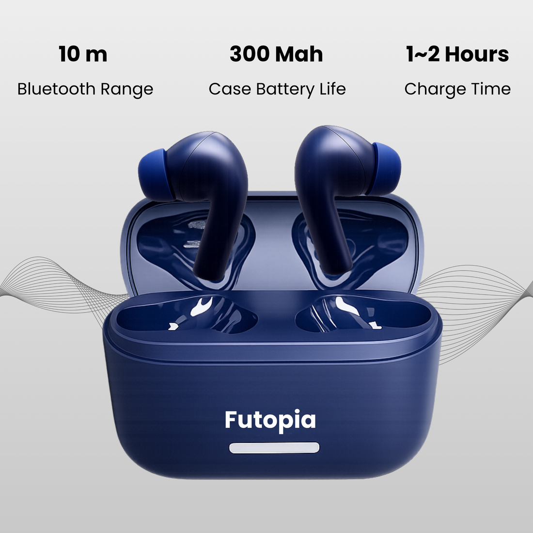 Futopia ANC Wireless Earpods with Charging Case | Bluetooth 5.4 Earbuds, Active Noise Cancellation, 13mm Drivers, Type-C Fast Charging & 4-5H Playtime (FGTWSANC3)