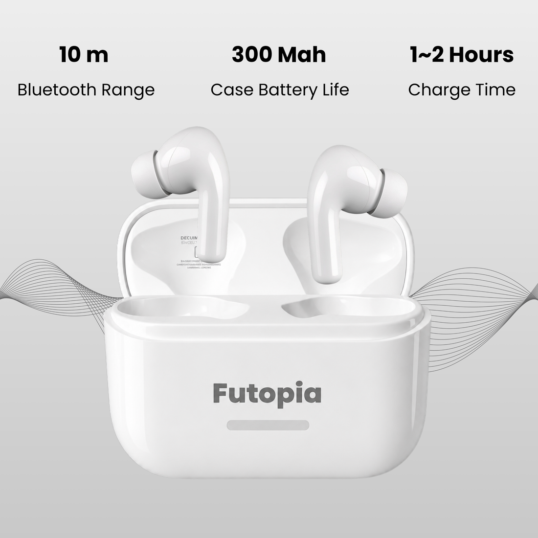Futopia ANC Wireless Earpods with Charging Case | Bluetooth 5.4 Earbuds, Active Noise Cancellation, 13mm Drivers, Type-C Fast Charging & 4-5H Playtime (FGTWSANC3)