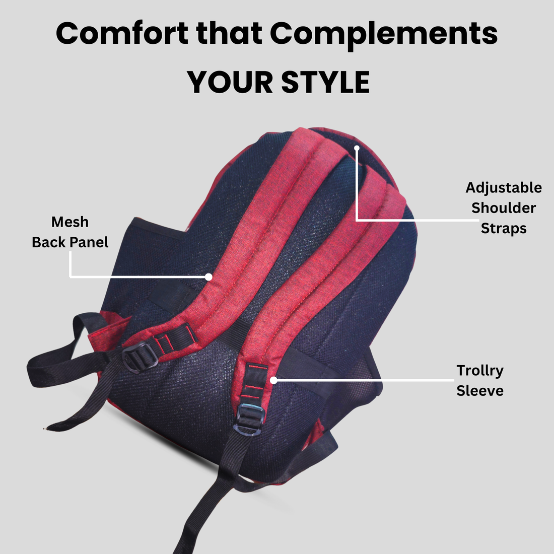 Futopia 22L Laptop Backpack – Water Resistant Office & Casual Bag for Men and Women – Fits Up to 15.6-Inch Laptops – Durable Linen Polyester (Maroon)