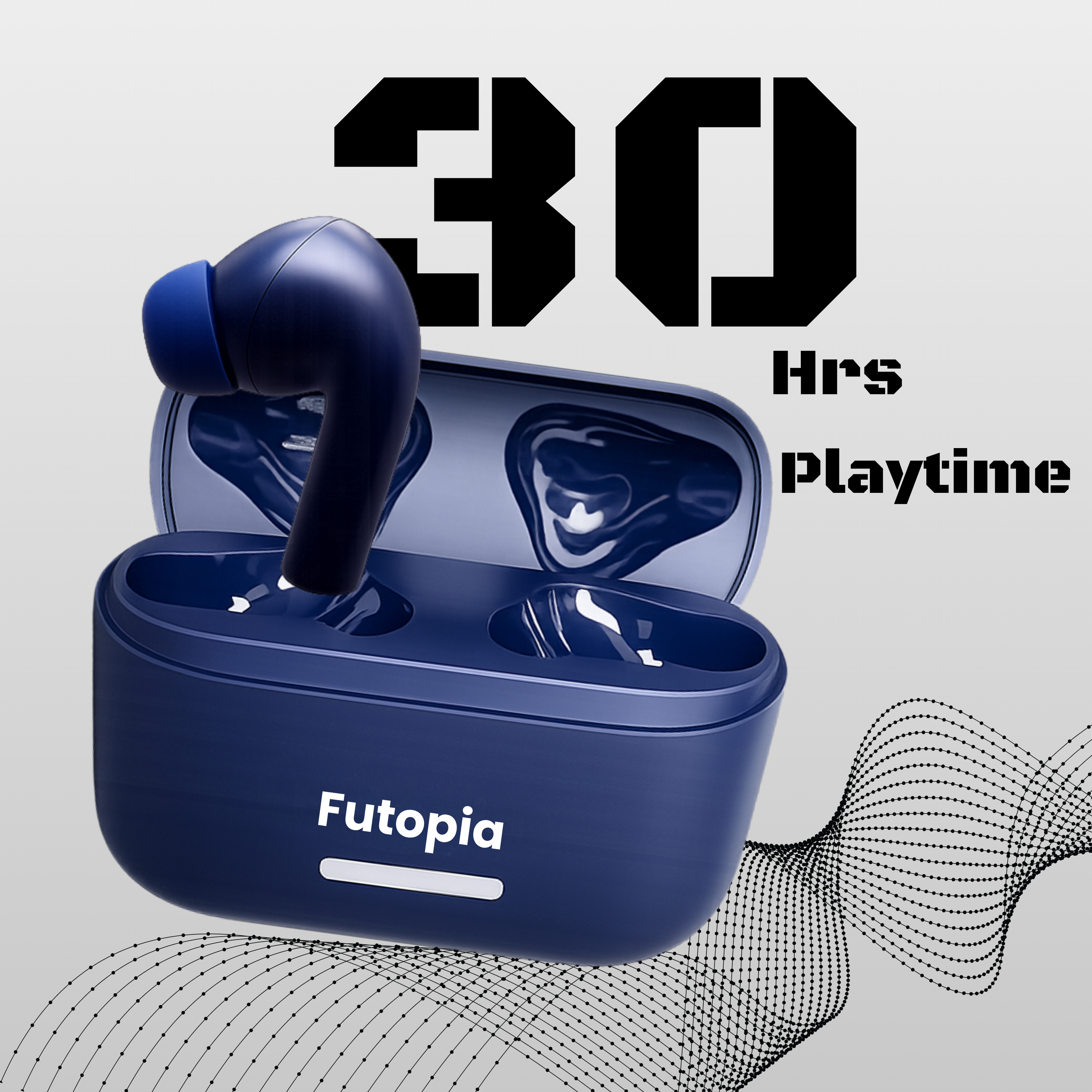 Futopia ANC Wireless Earpods with Charging Case | Bluetooth 5.4 Earbuds, Active Noise Cancellation, 13mm Drivers, Type-C Fast Charging & 4-5H Playtime (FGTWSANC3)