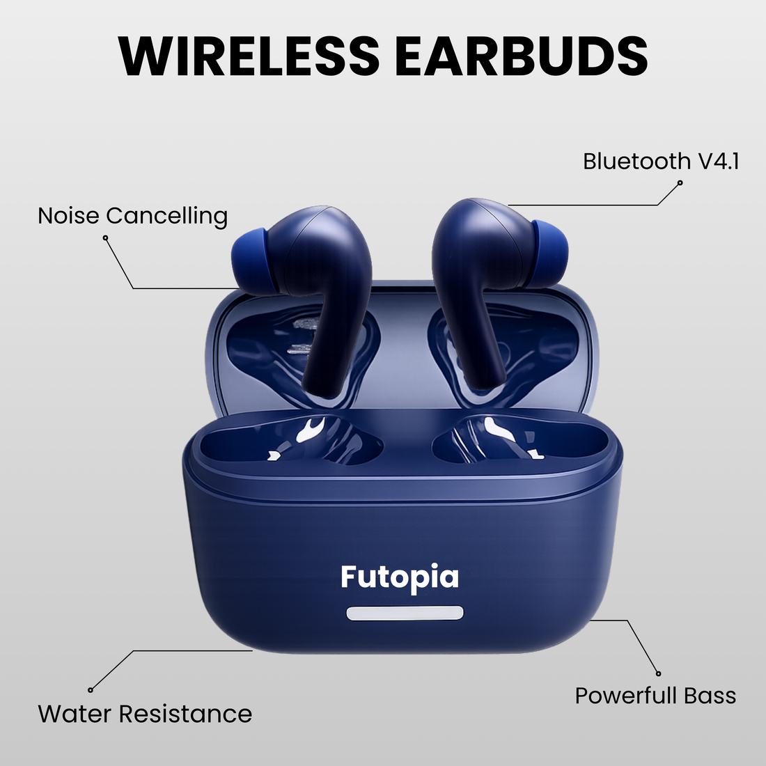 Futopia ANC Wireless Earpods with Charging Case | Bluetooth 5.4 Earbuds, Active Noise Cancellation, 13mm Drivers, Type-C Fast Charging & 4-5H Playtime (FGTWSANC3)