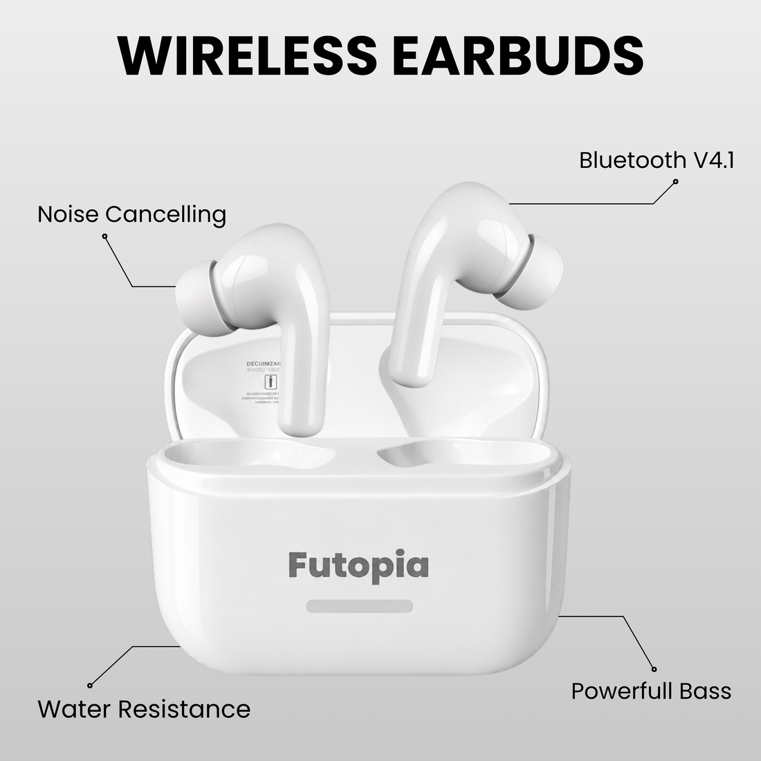 Futopia ANC Wireless Earpods with Charging Case | Bluetooth 5.4 Earbuds, Active Noise Cancellation, 13mm Drivers, Type-C Fast Charging & 4-5H Playtime (FGTWSANC3)