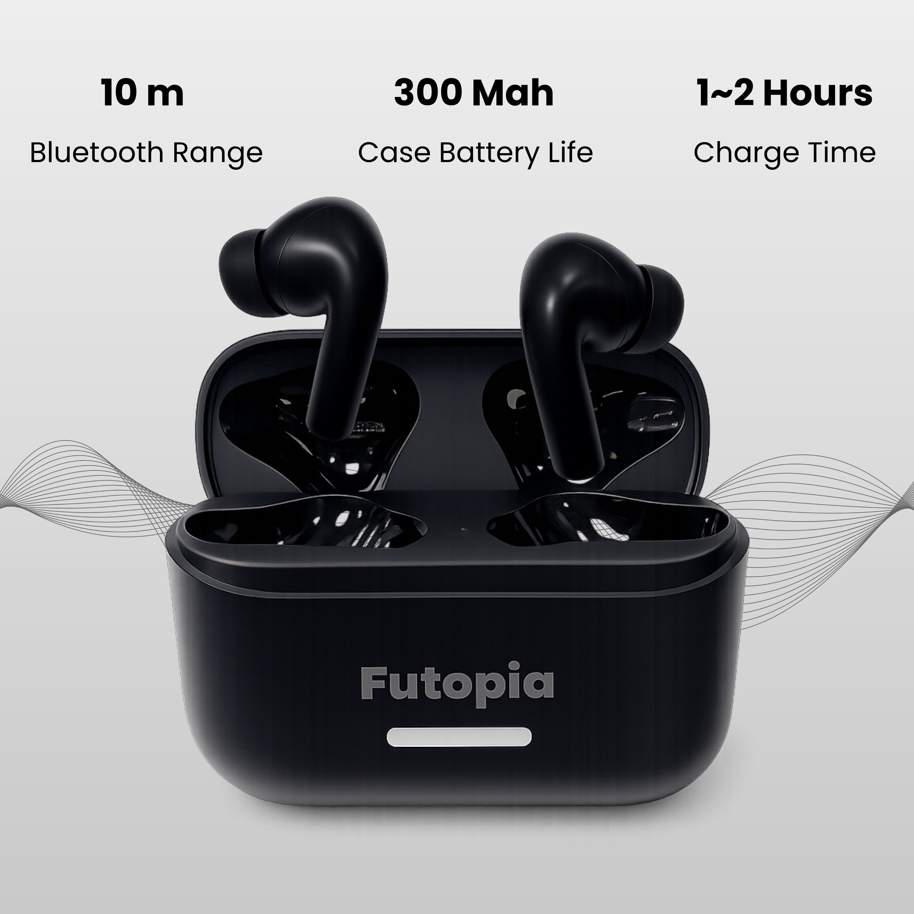 Futopia ANC Wireless Earpods with Charging Case | Bluetooth 5.4 Earbuds, Active Noise Cancellation, 13mm Drivers, Type-C Fast Charging & 4-5H Playtime (FGTWSANC3)