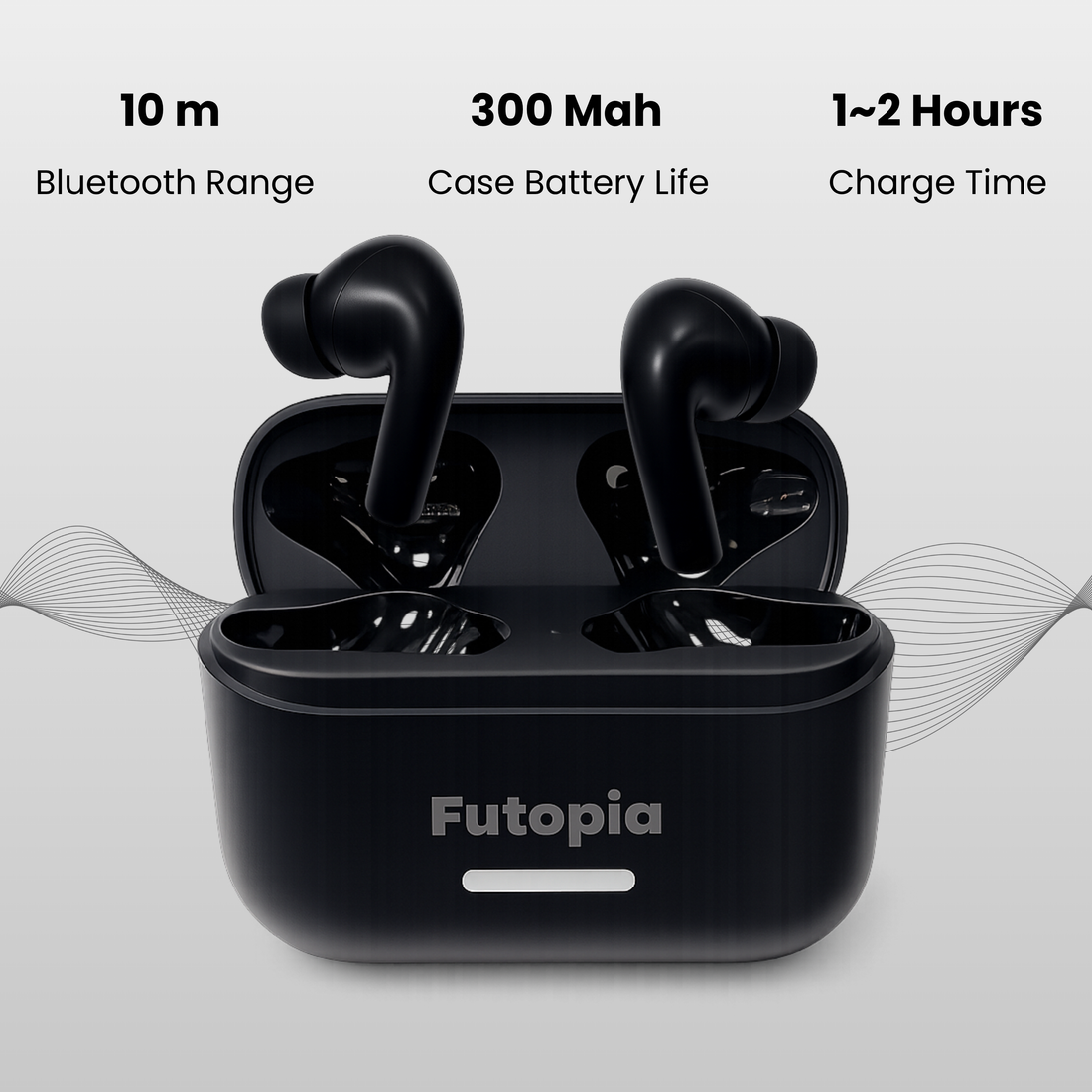 Futopia ANC Wireless Earpods with Charging Case | Bluetooth 5.4 Earbuds, Active Noise Cancellation, 13mm Drivers, Type-C Fast Charging & 4-5H Playtime (FGTWSANC3)