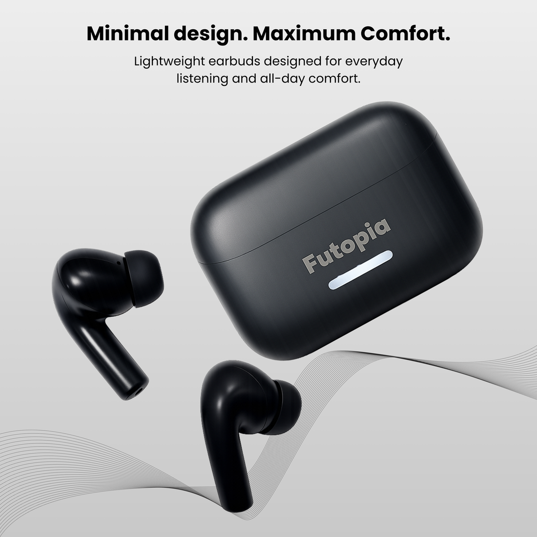Futopia ANC Wireless Earpods with Charging Case | Bluetooth 5.4 Earbuds, Active Noise Cancellation, 13mm Drivers, Type-C Fast Charging & 4-5H Playtime (FGTWSANC3)