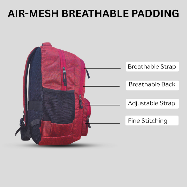 Futopia 22L Laptop Backpack – Water Resistant Office & Casual Bag for Men and Women – Fits Up to 15.6-Inch Laptops – Durable Linen Polyester (Maroon)