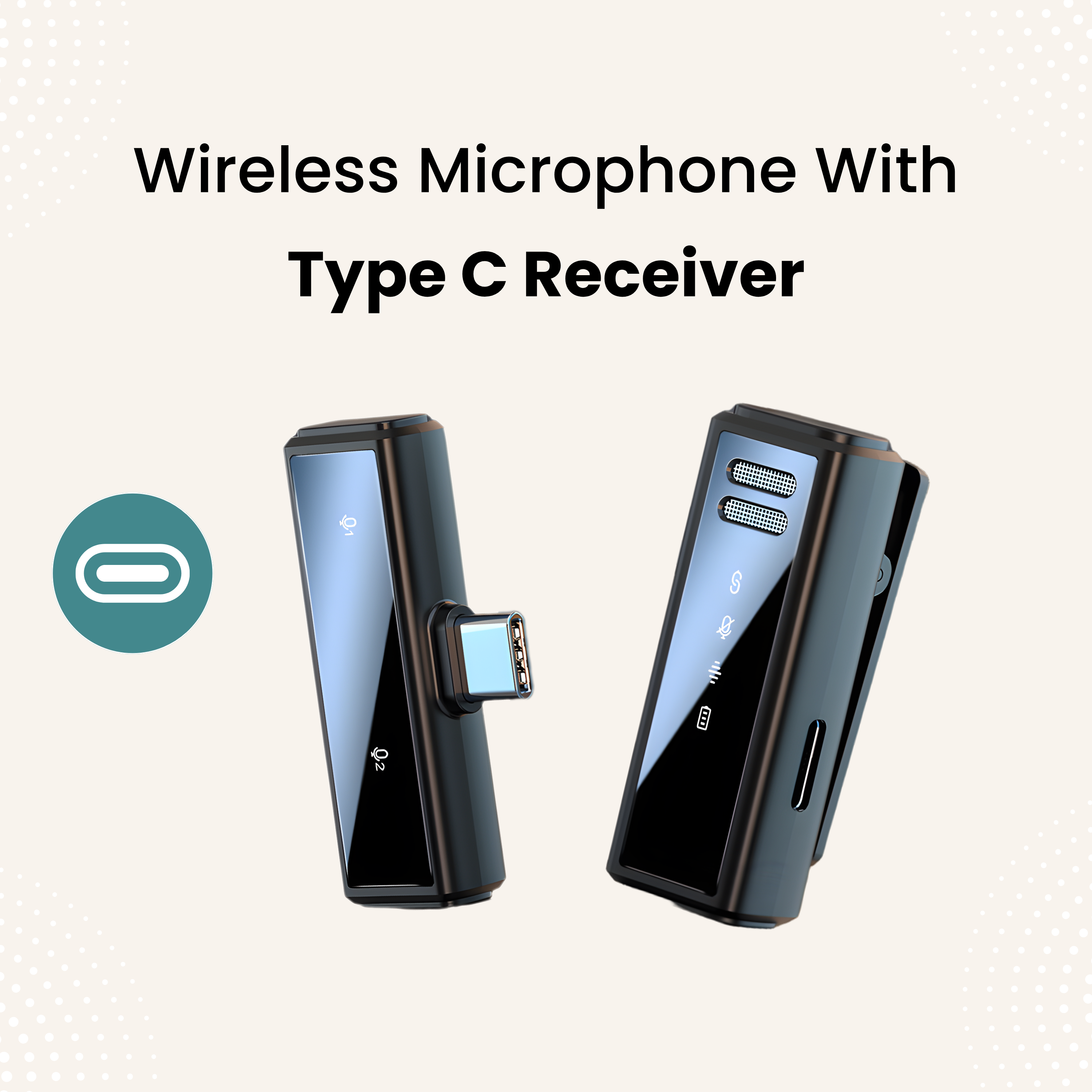 Wireless Lavalier Microphone with AI Noise Reduction, Auto Pairing, Rechargeable Charging Case for Recording & Streaming