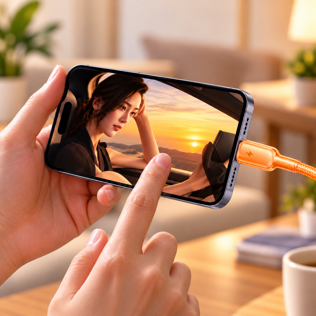 Futopia Titanium Series Low-Temperature Crystal Cable, Type-C to Type-C 100W Fast Charging, Compatible with iPhone 15–17 & Android