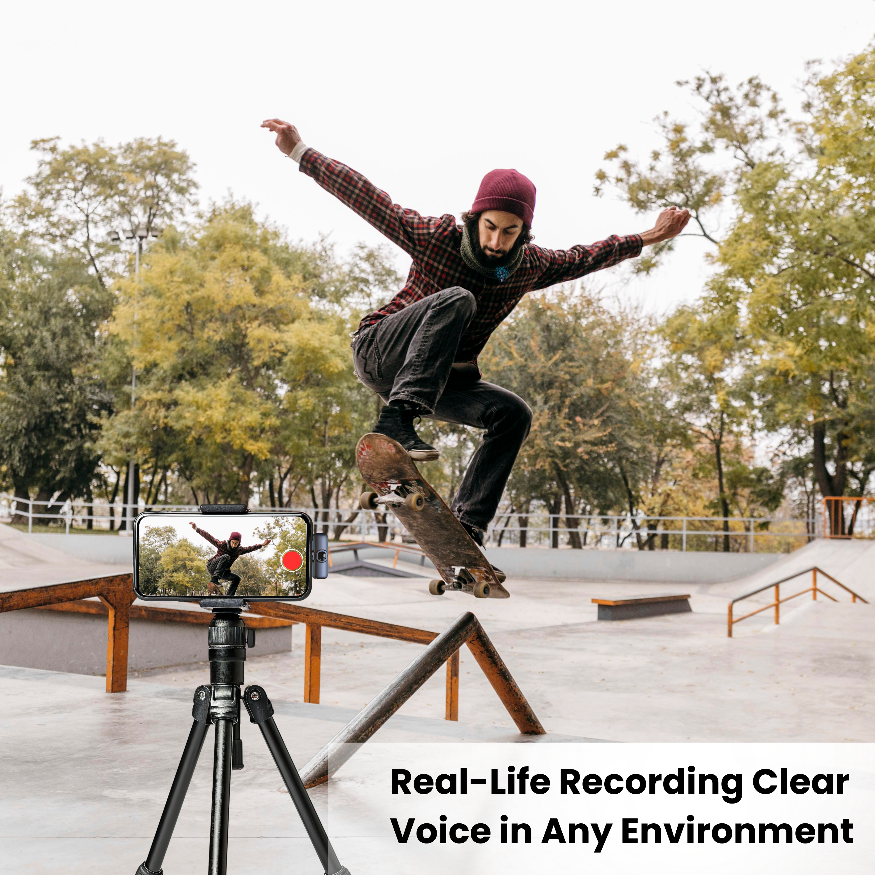 Futopia Wireless Lavalier Microphone for Android & iPhone, Plug & Play Clip-On Mic, AI Noise Cancellation, USB-C Receiver, 6H Battery, YouTube, Vlogging, Interview & Live Streaming