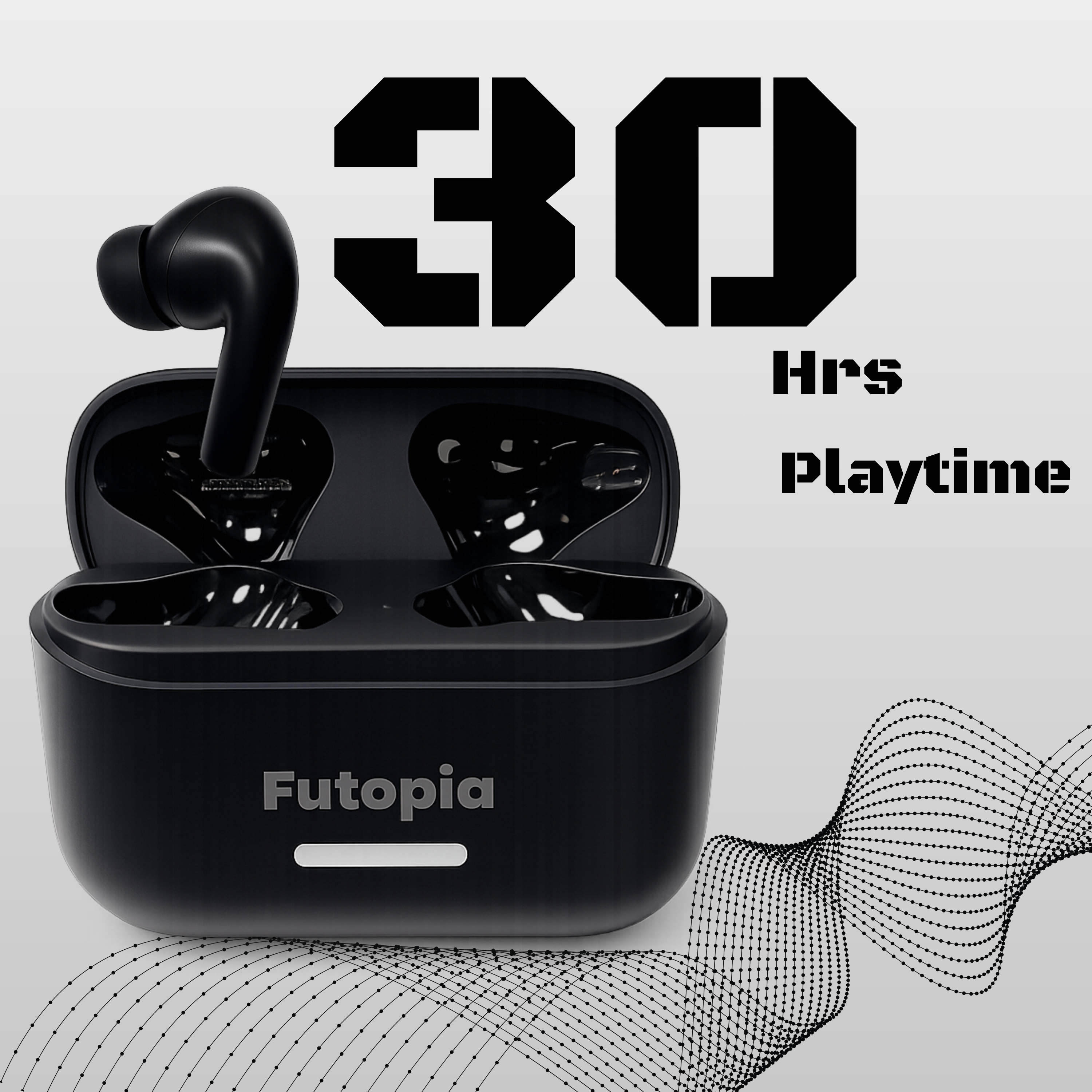 Futopia ANC Wireless Earpods with Charging Case | Bluetooth 5.4 Earbuds, Active Noise Cancellation, 13mm Drivers, Type-C Fast Charging & 4-5H Playtime (FGTWSANC3)