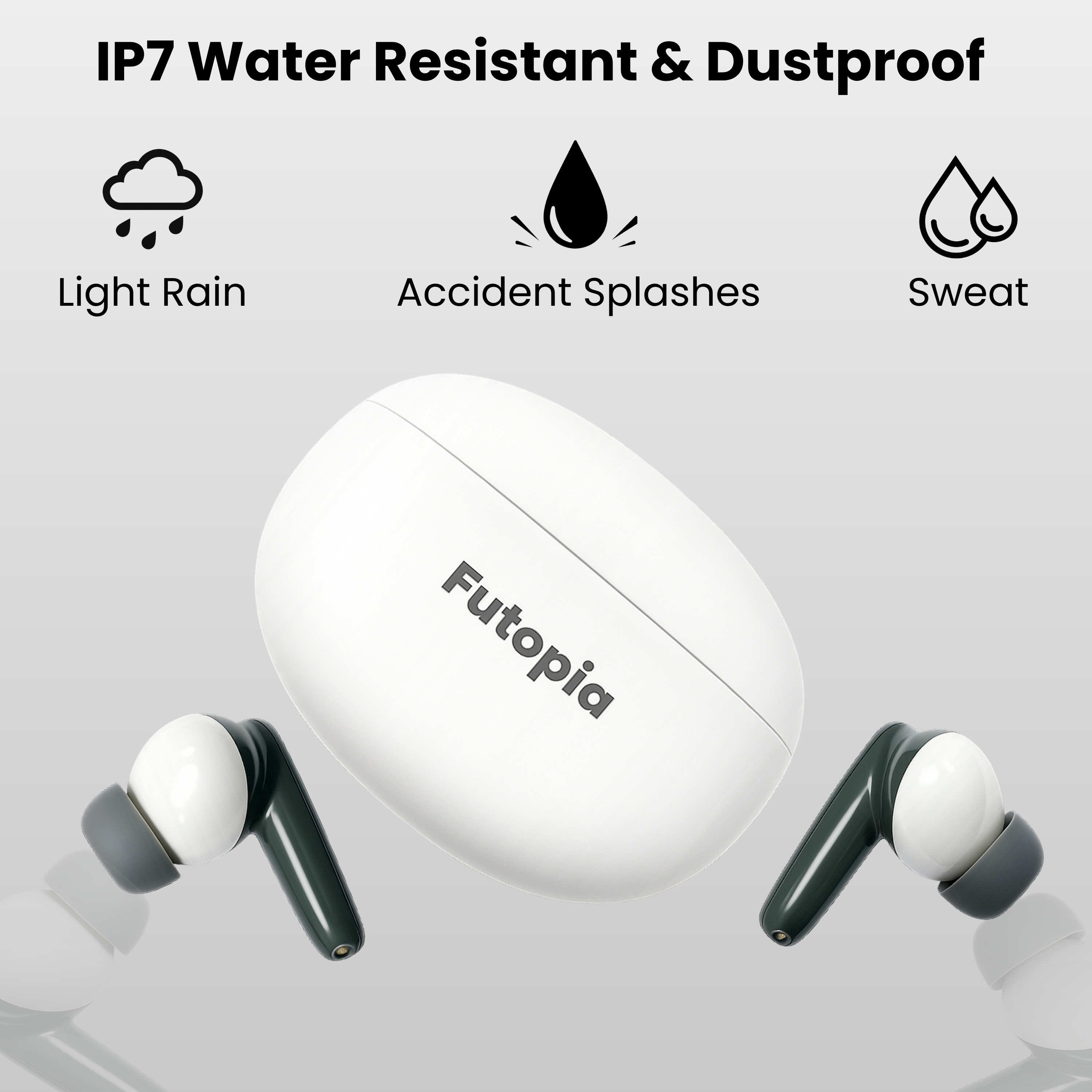 Futopia Wireless Bluetooth Earbuds v5.4 with Charging Case | 10mm HD Sound Drivers | Type-C Fast Charging | 4-5H Playtime | 10-15M Range | Lightweight In-Ear Headphones