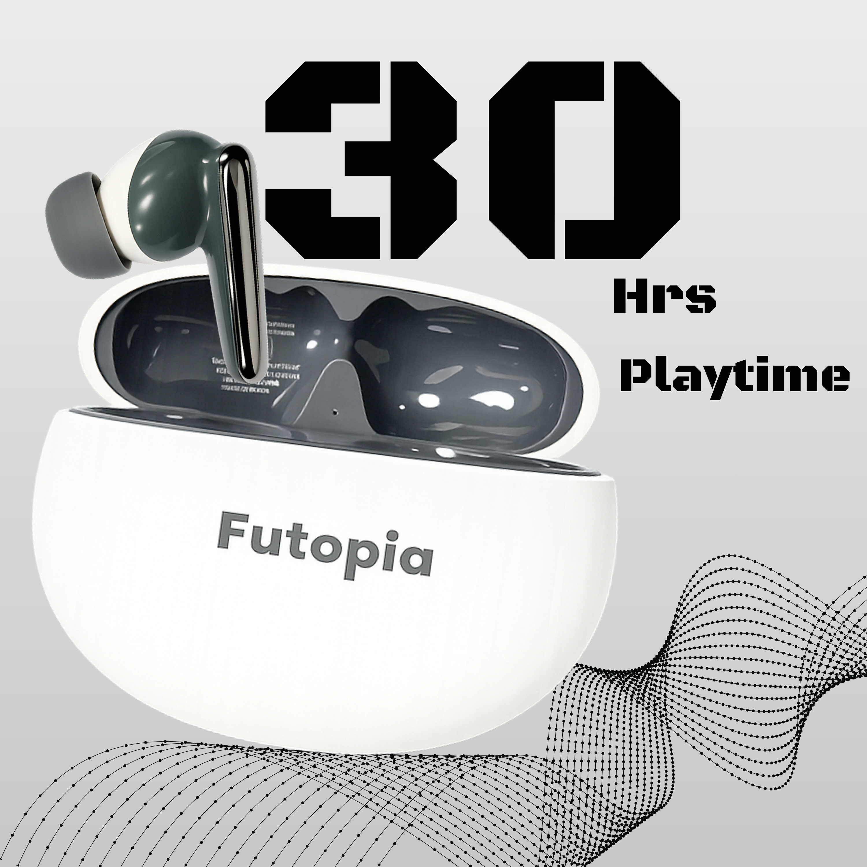 Futopia Wireless Bluetooth Earbuds v5.4 with Charging Case | 10mm HD Sound Drivers | Type-C Fast Charging | 4-5H Playtime | 10-15M Range | Lightweight In-Ear Headphones
