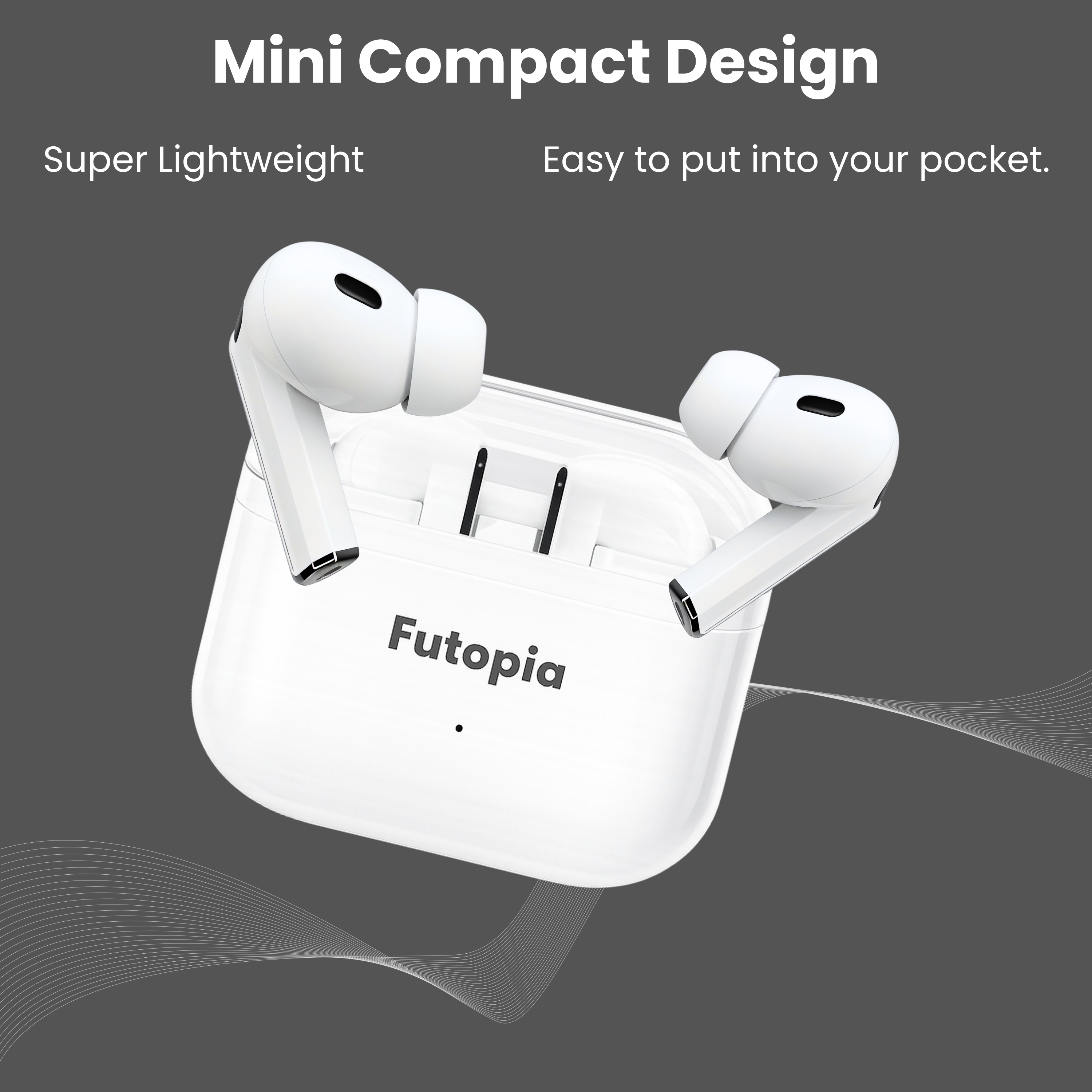 Futopia Wireless Earpods with Magnetic On/Off | Bluetooth 5.4 Earbuds, 13mm Drivers, Type-C Fast Charging, HD Sound & 4-5H Playtime (FGTWSBUDS3PRO)