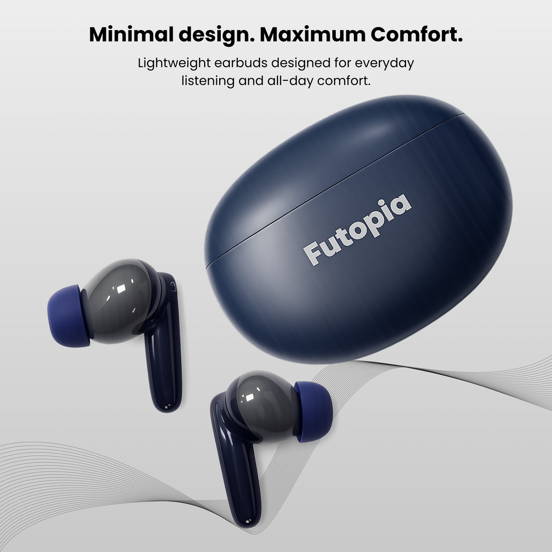 Futopia Wireless Bluetooth Earbuds v5.4 with Charging Case | 10mm HD Sound Drivers | Type-C Fast Charging | 4-5H Playtime | 10-15M Range | Lightweight In-Ear Headphones