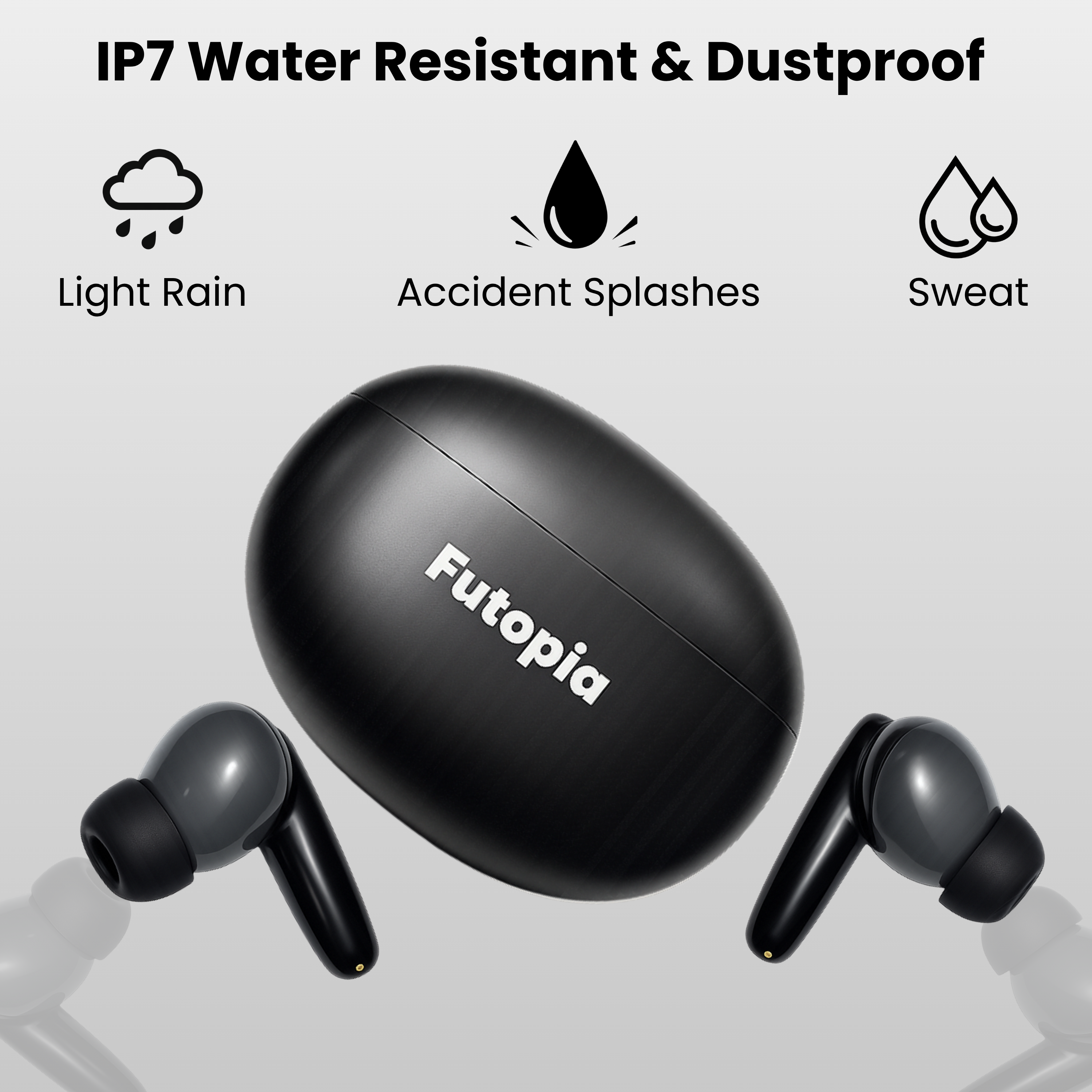 Futopia Wireless Bluetooth Earbuds v5.4 with Charging Case | 10mm HD Sound Drivers | Type-C Fast Charging | 4-5H Playtime | 10-15M Range | Lightweight In-Ear Headphones