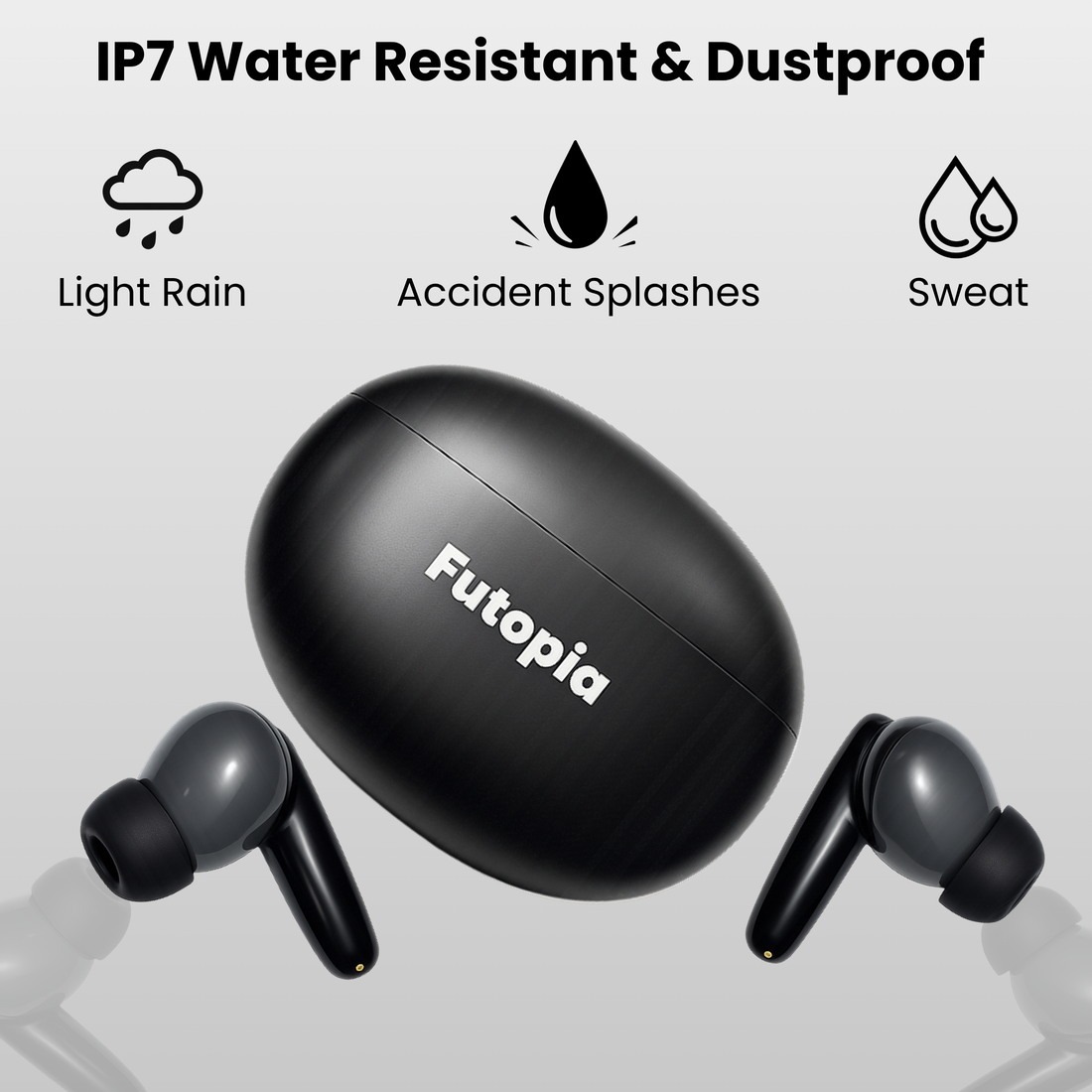 Futopia Wireless Bluetooth Earbuds v5.4 with Charging Case | 10mm HD Sound Drivers | Type-C Fast Charging | 4-5H Playtime | 10-15M Range | Lightweight In-Ear Headphones