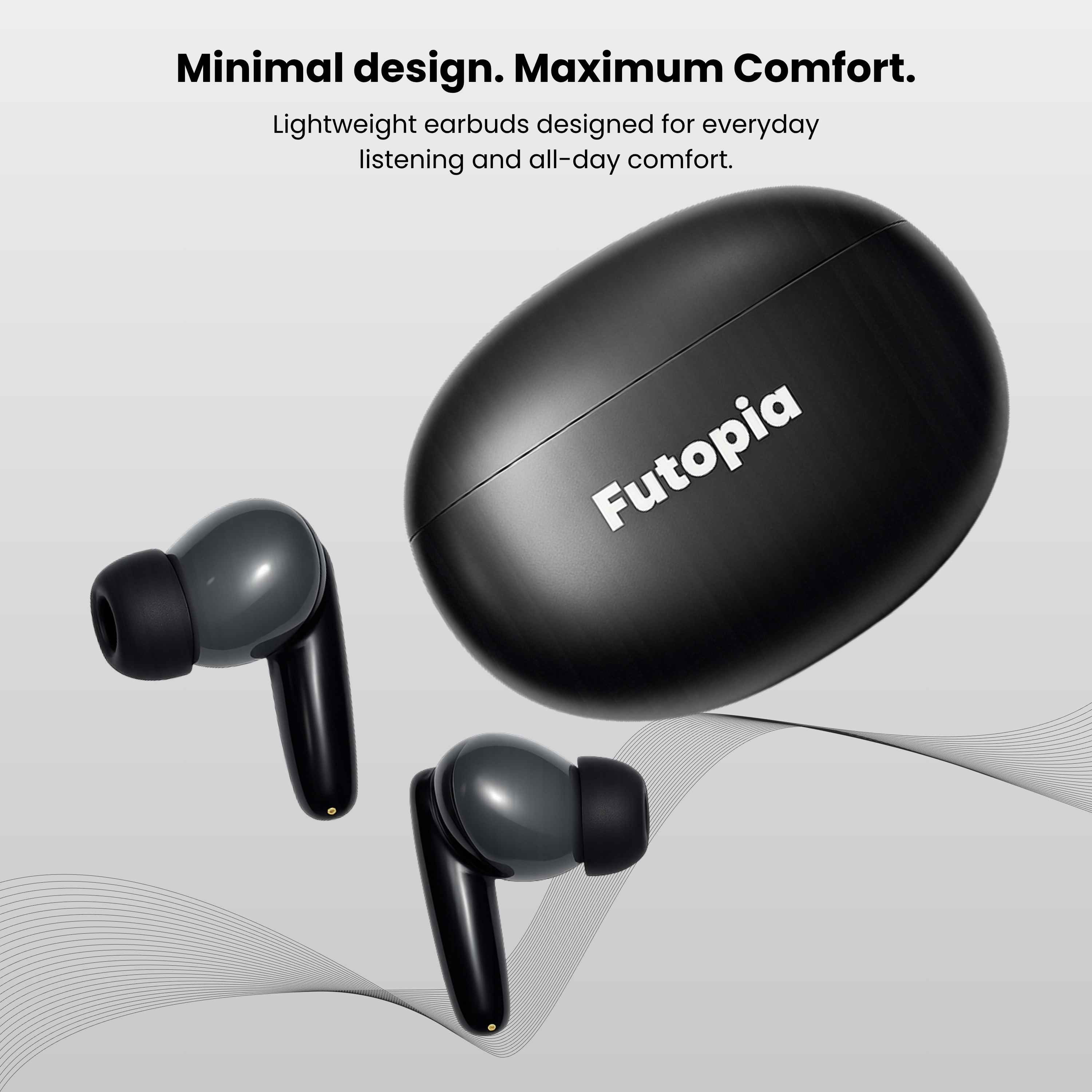 Futopia Wireless Bluetooth Earbuds v5.4 with Charging Case | 10mm HD Sound Drivers | Type-C Fast Charging | 4-5H Playtime | 10-15M Range | Lightweight In-Ear Headphones