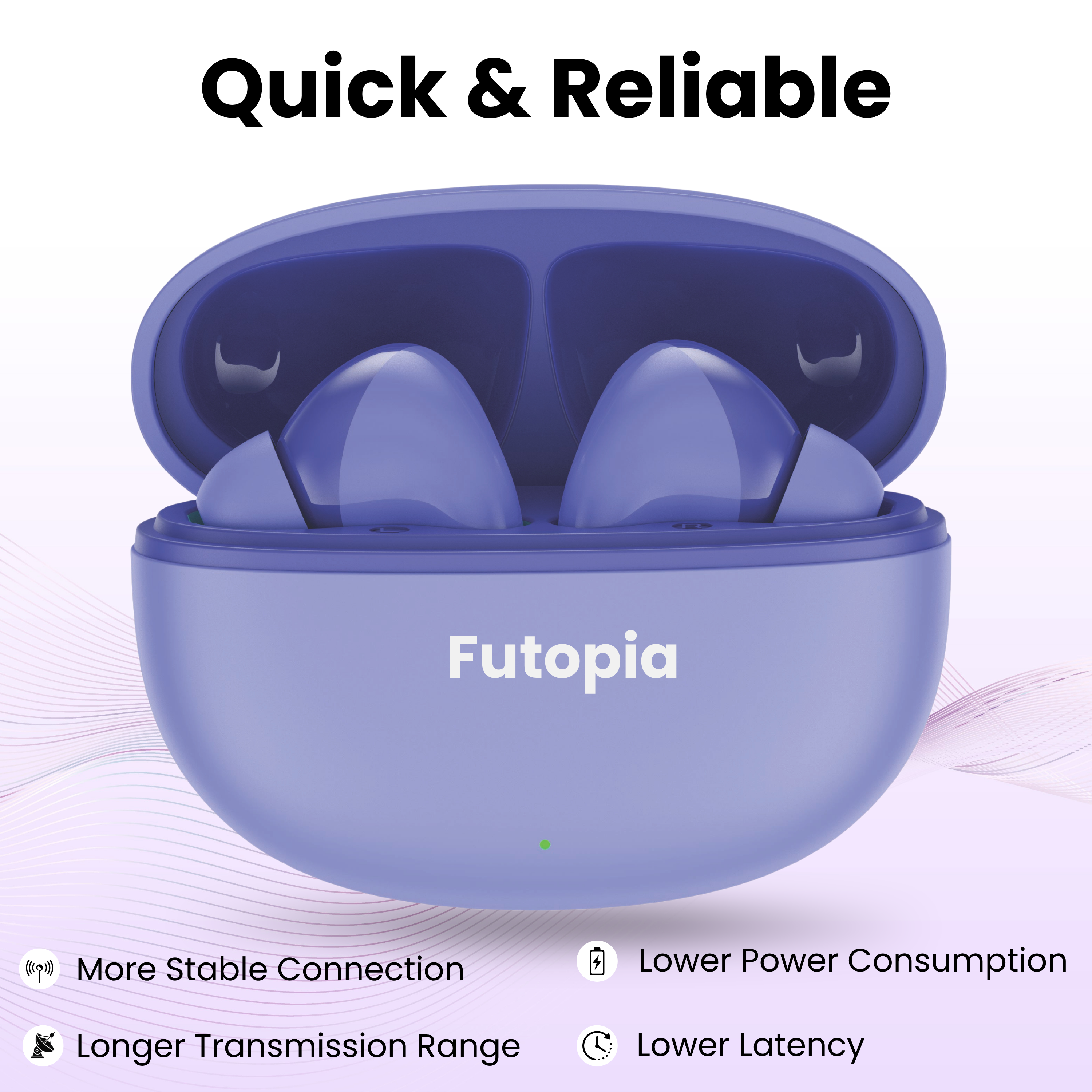 FUTOPIA FirePods Bluetooth 5.4 TWS Earbuds with 13mm Drivers, Deep Bass, Type-C Fast Charging & 200mAh Charging Case